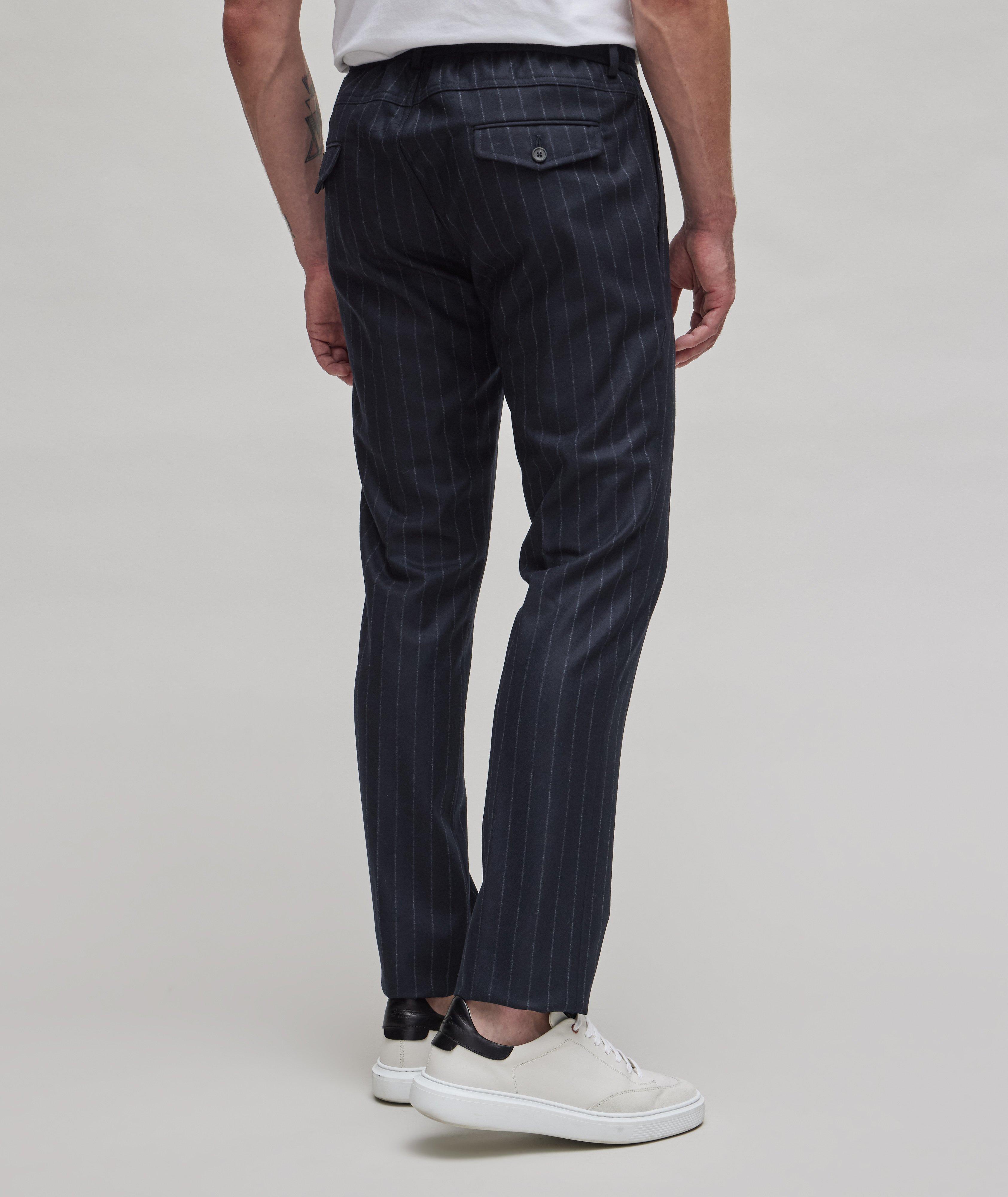 Pinstripe Drawstring Wool Pants image 3