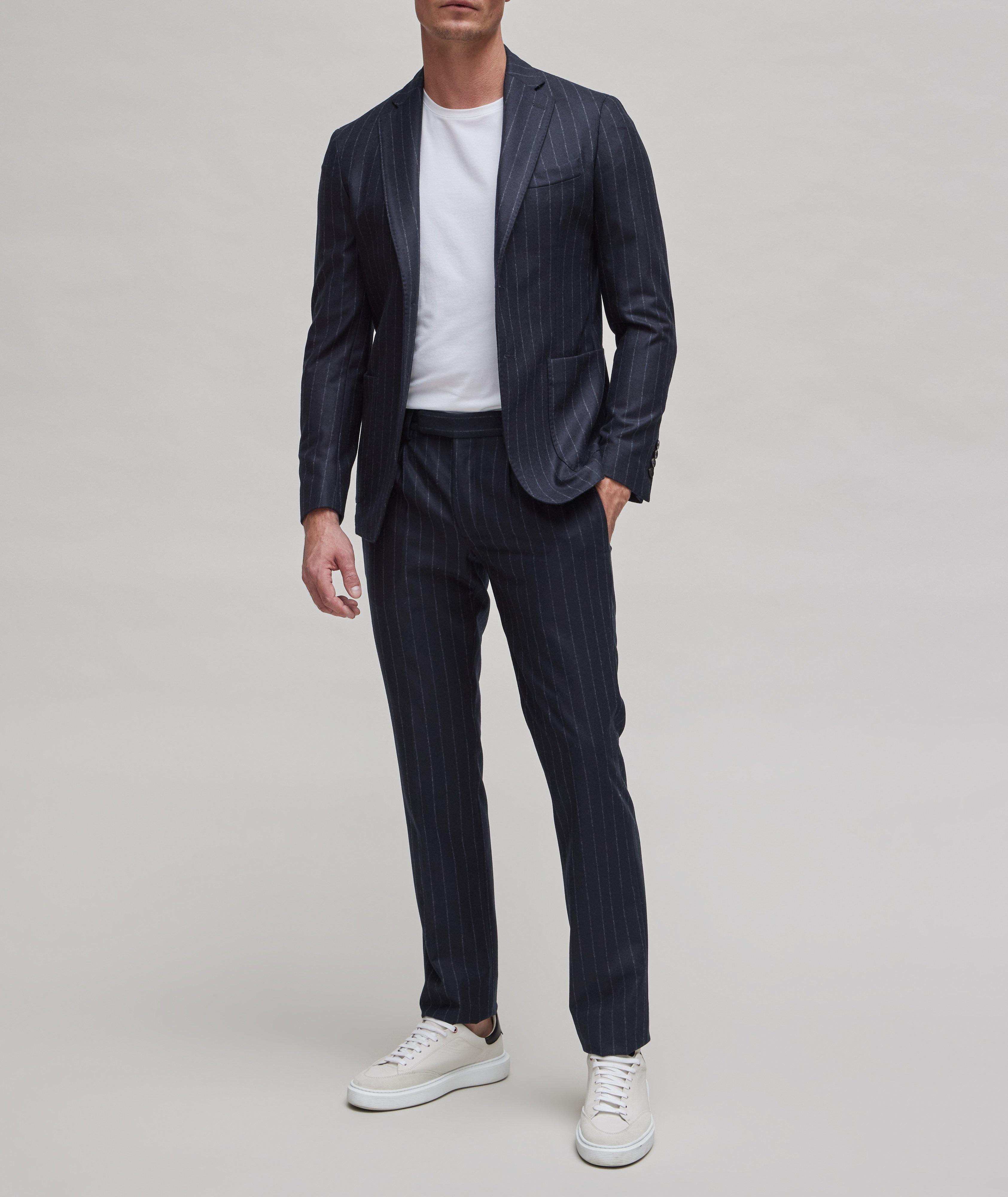 Pinstripe Drawstring Wool Pants image 4