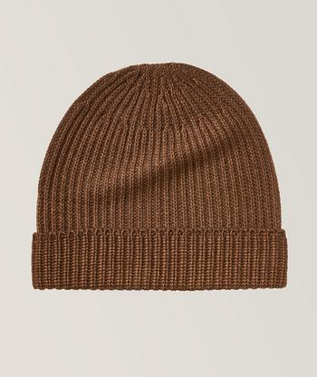 Boss Men's Ribbed Beanie Hat in Cashmere - Natural - Hats