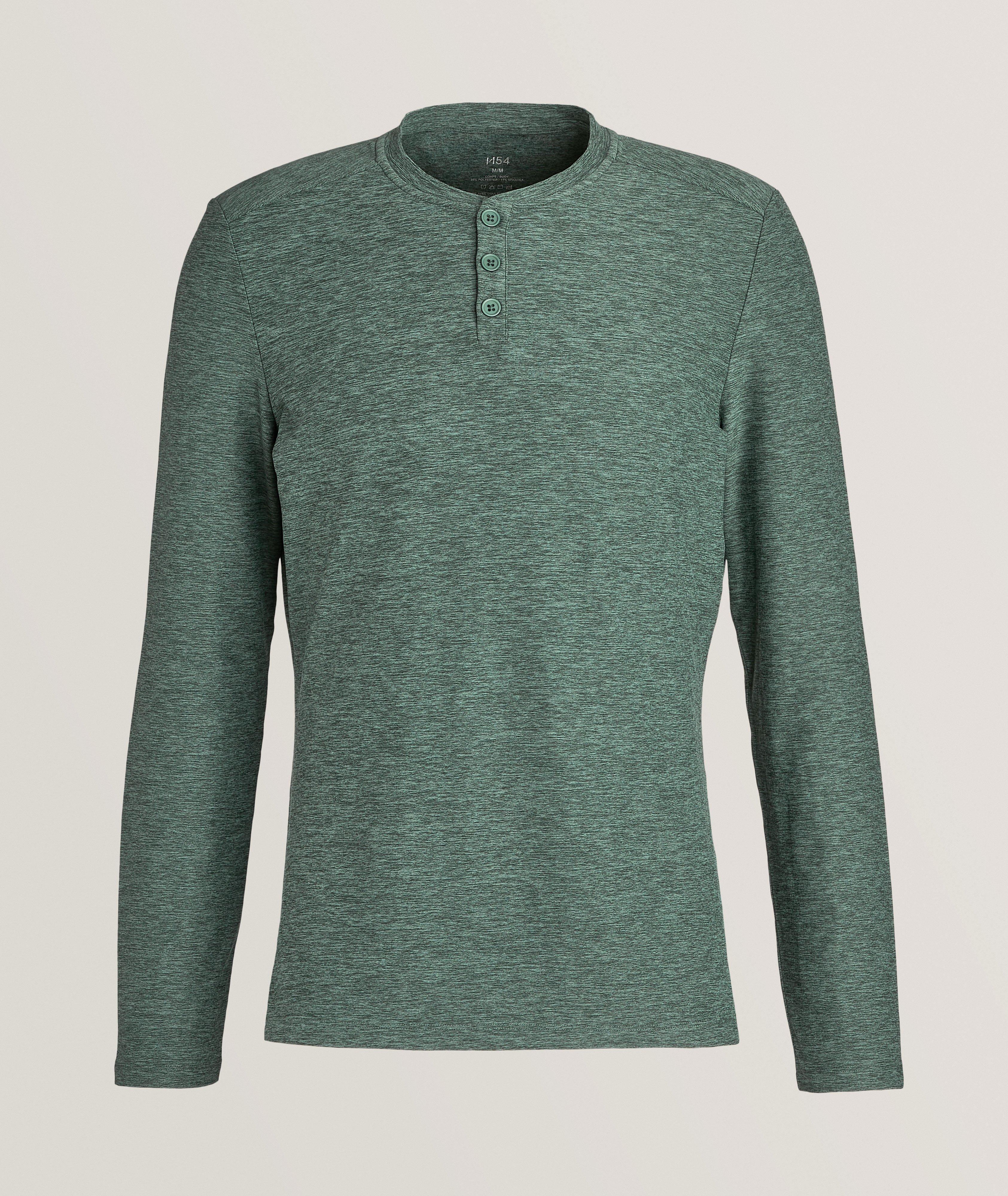 Heathered Stretch-Technical Henley