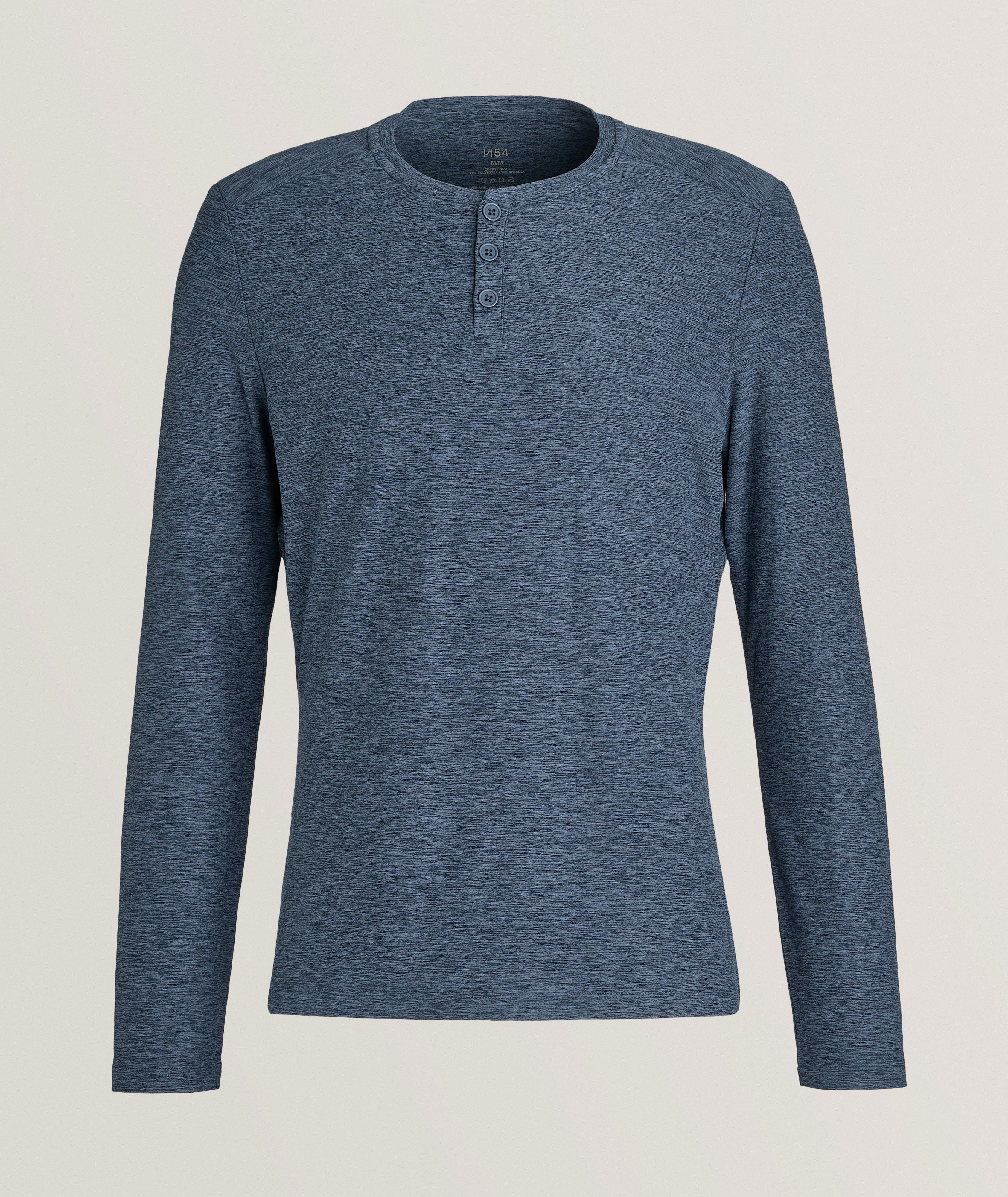 Heathered Stretch-Technical Henley