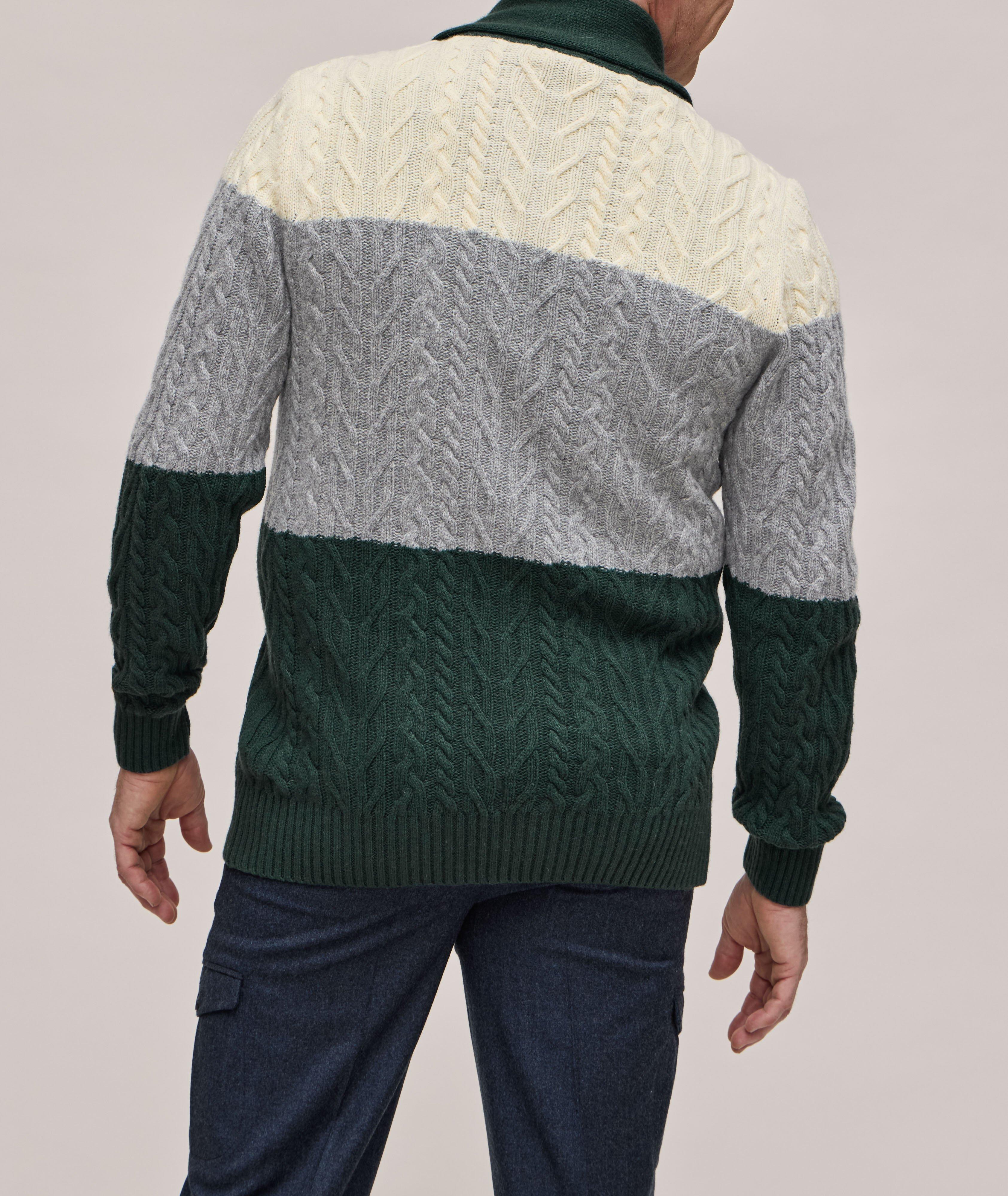 Cable Knit Colourblock Wool-Blend Cardigan image 2