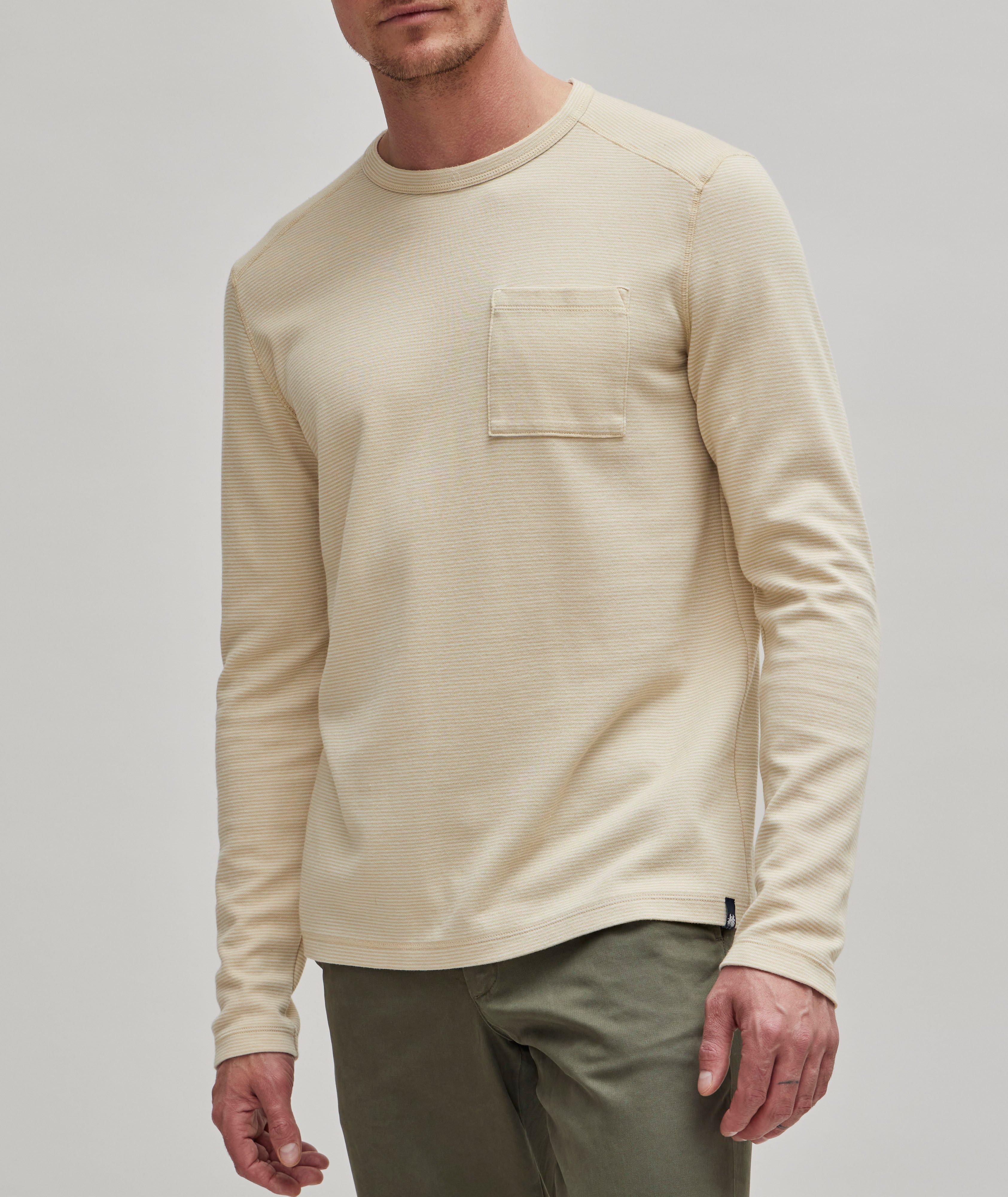 Pull Bradford en coton extensible à fines rayures image 1