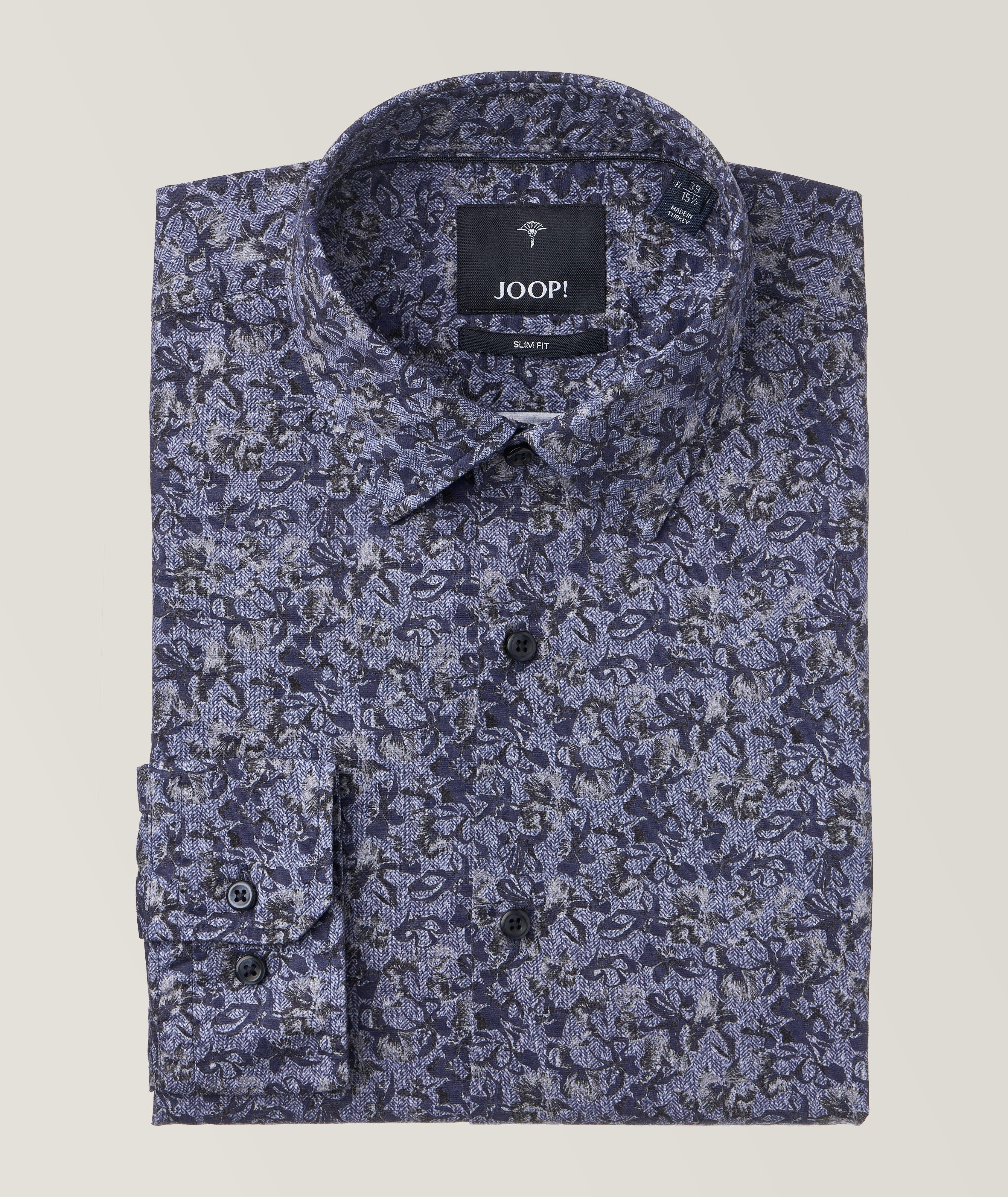 Joop! Slim-Fit Paisley Sport Shirt In Blue , Men's Size 41 Cotton