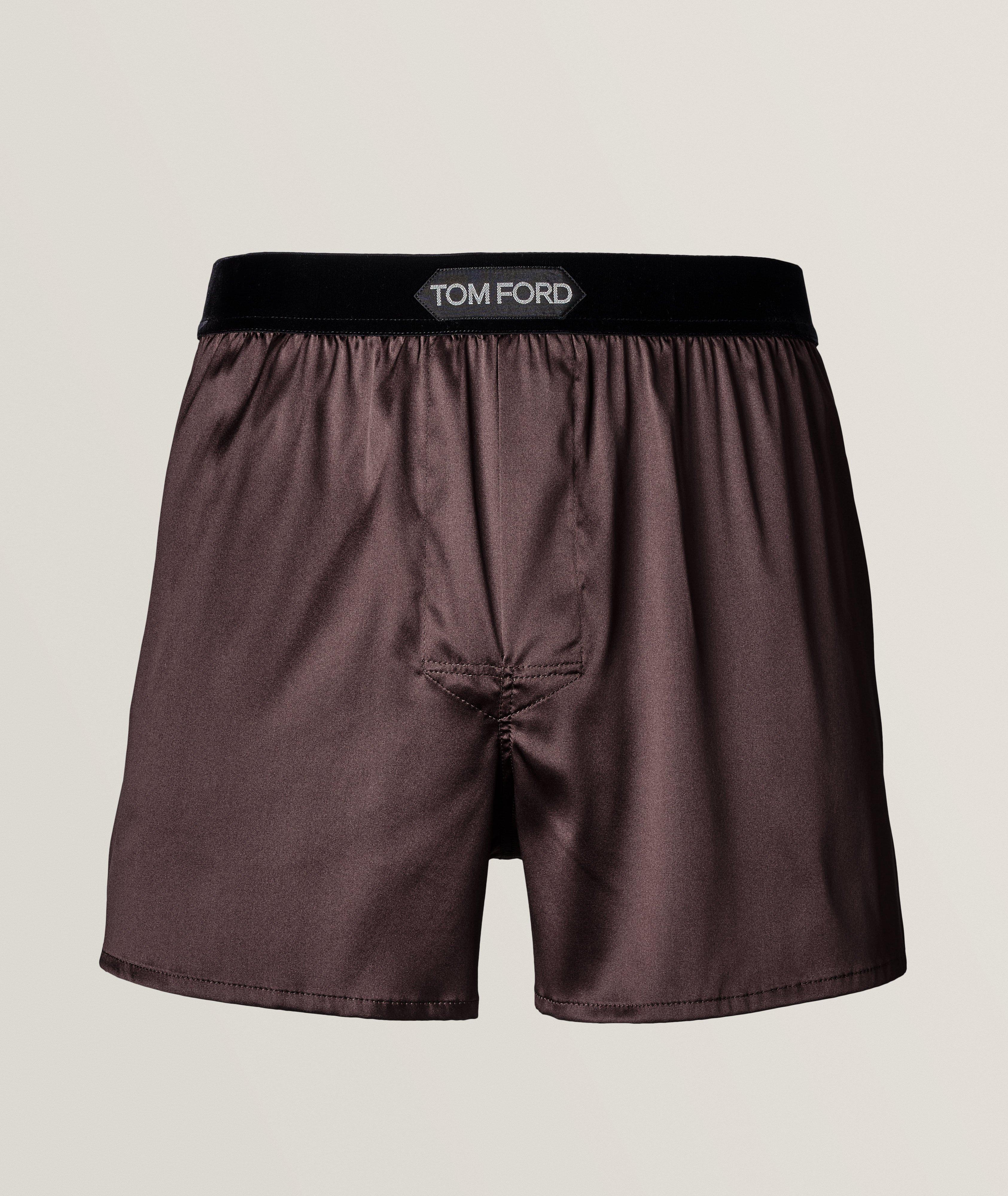 Solid Stretch-Silk Boxers