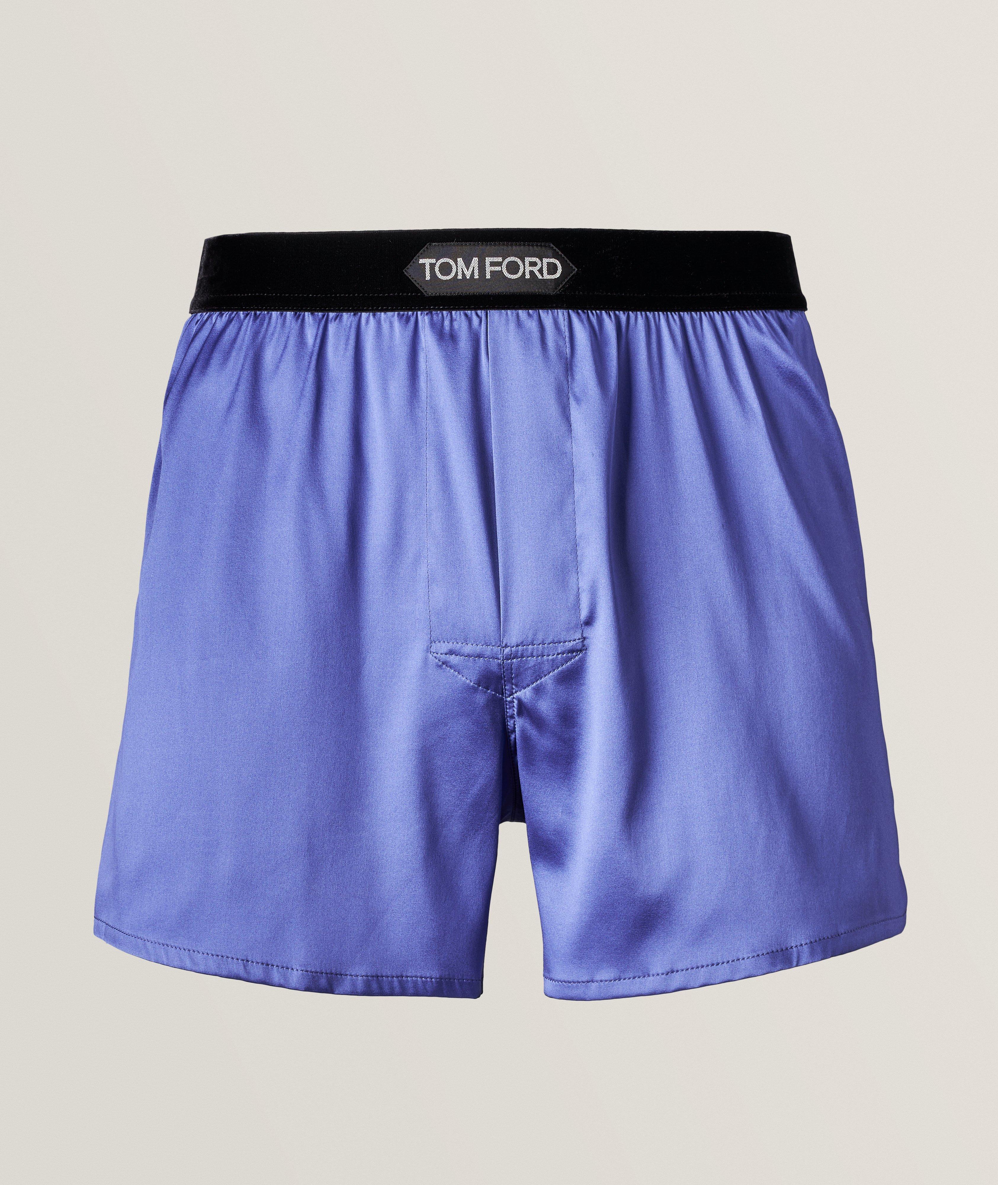 Solid Stretch-Silk Boxers