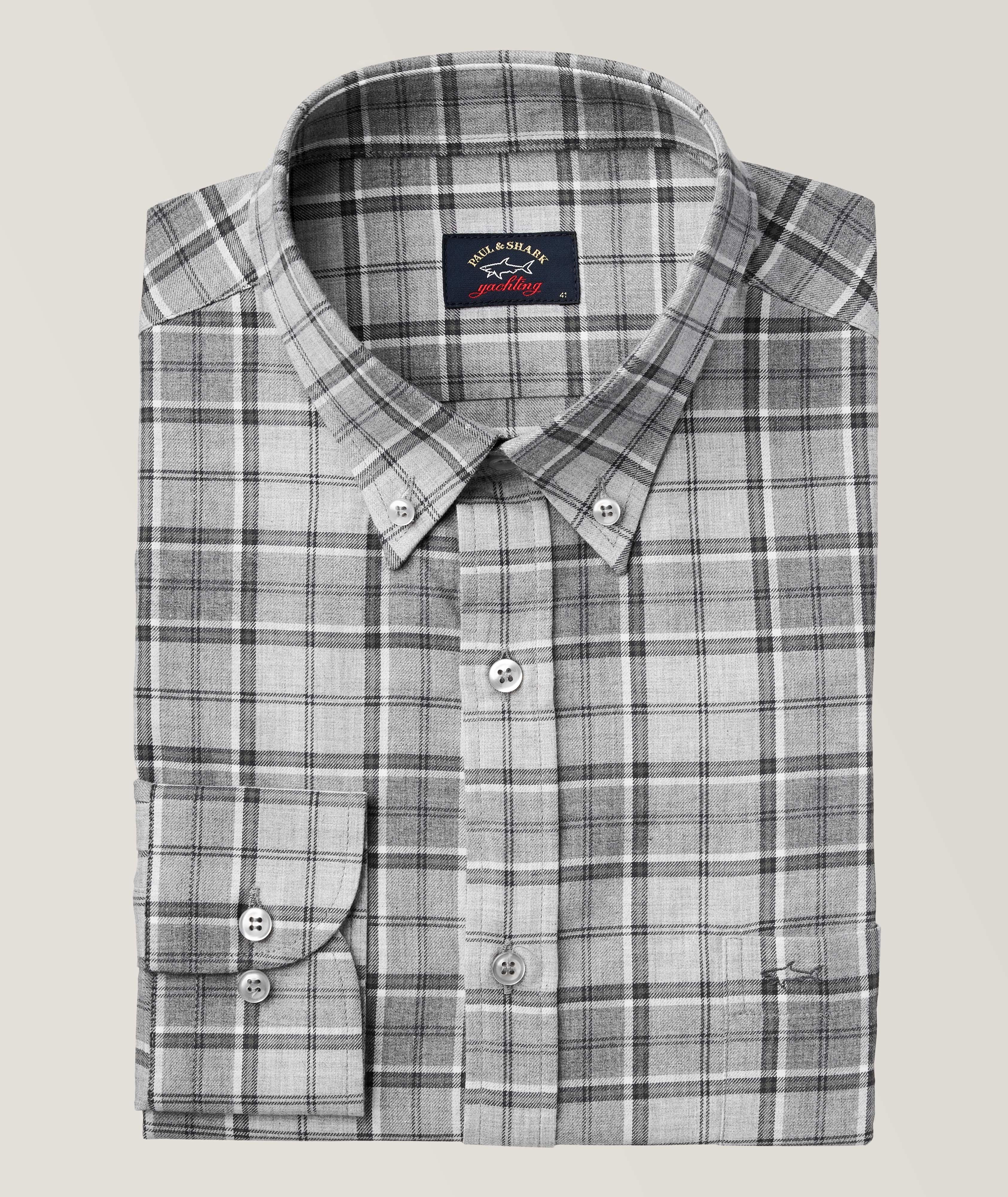 J-Fit Large Checkered Pattern Cotton Sport Shirt image 0