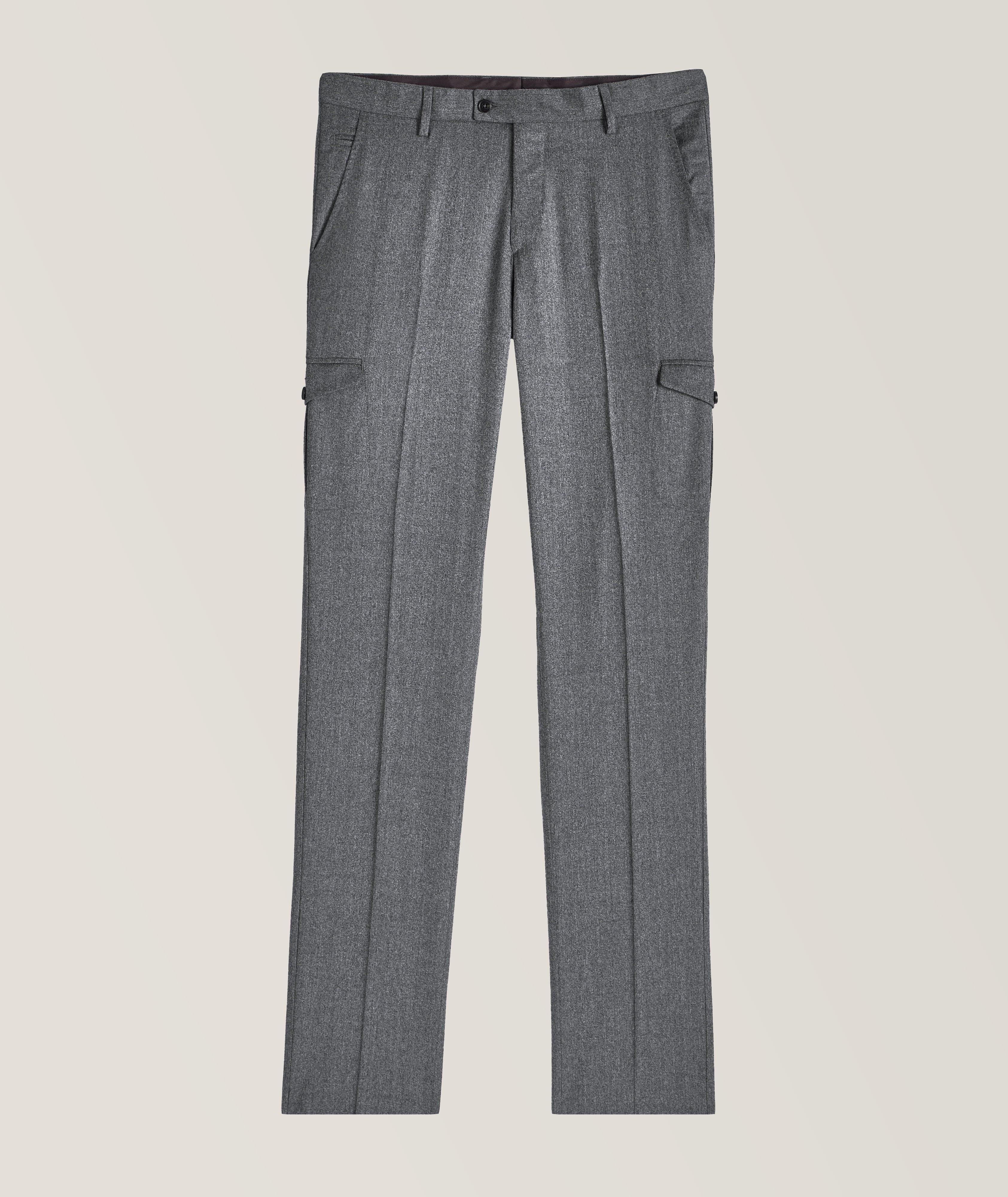 Maurizio Baldassari Virgin Wool Cargo Pants In Grey , Men's Size 54