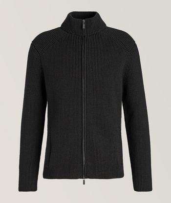 BOSS - Rollneck sweater in degradé virgin wool and silk