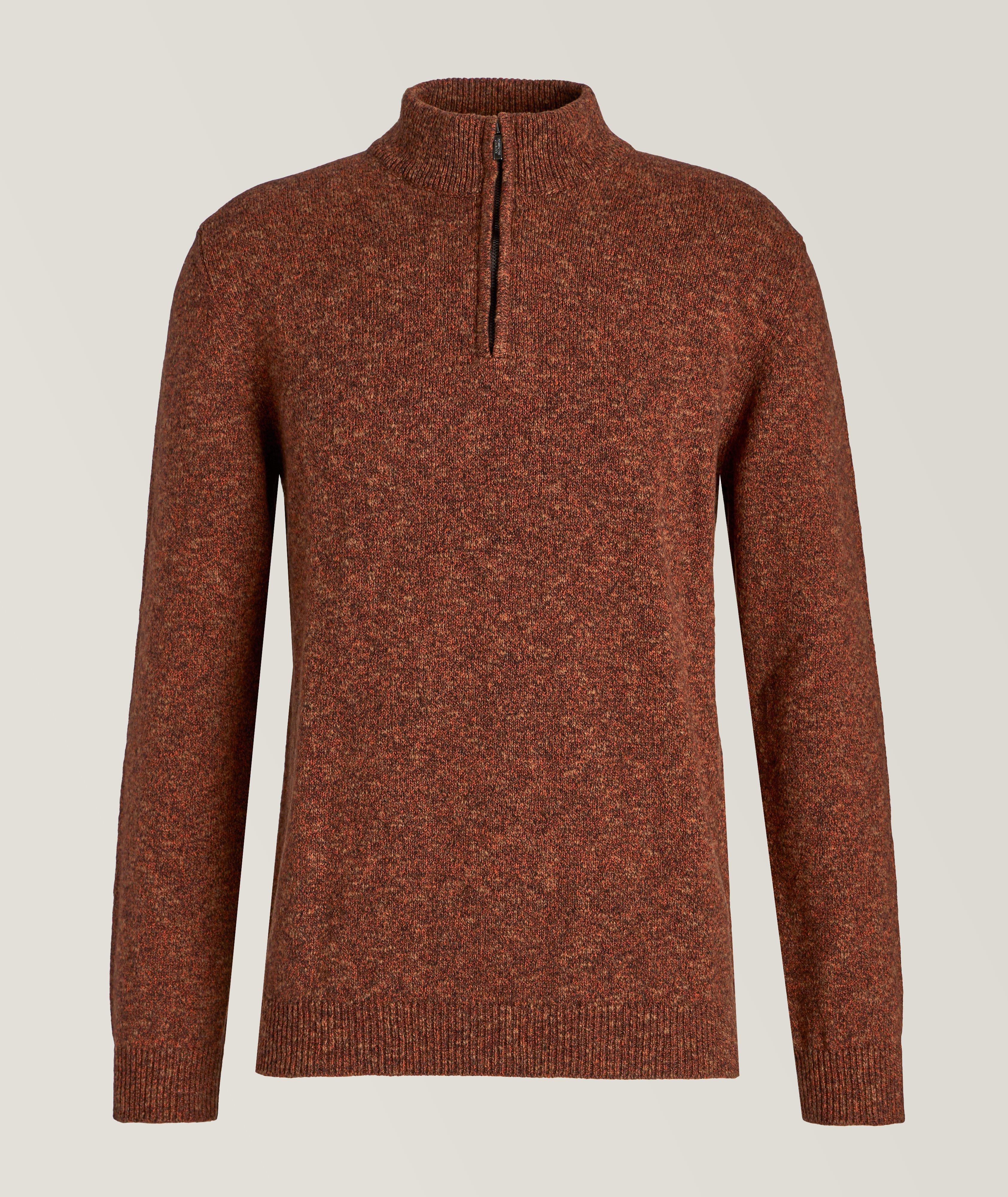 Mélange Virgin Wool-Blend Quarter-Zip Sweater
