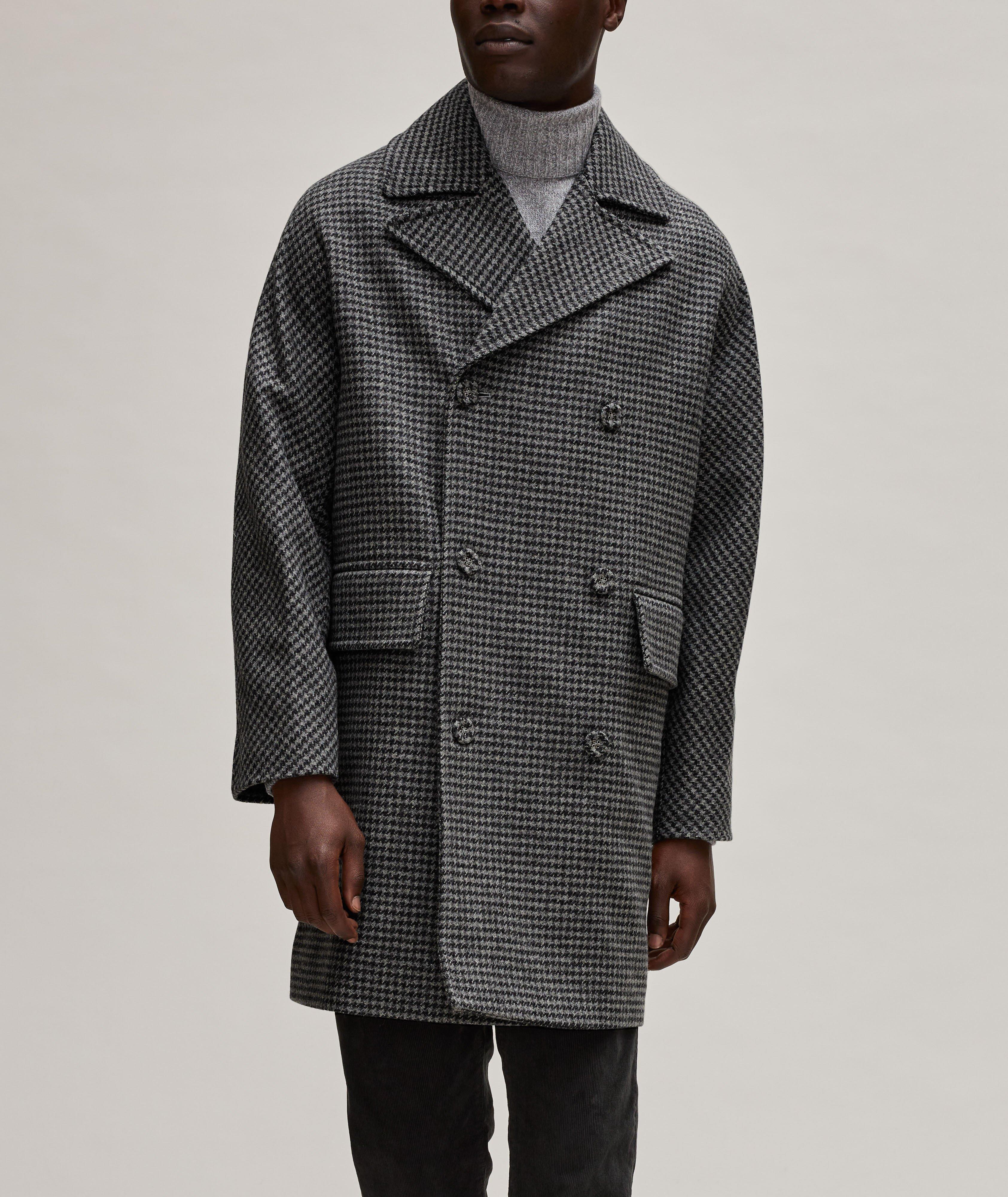 Malone Houndstooth Virgin Wool Long Coat  image 1