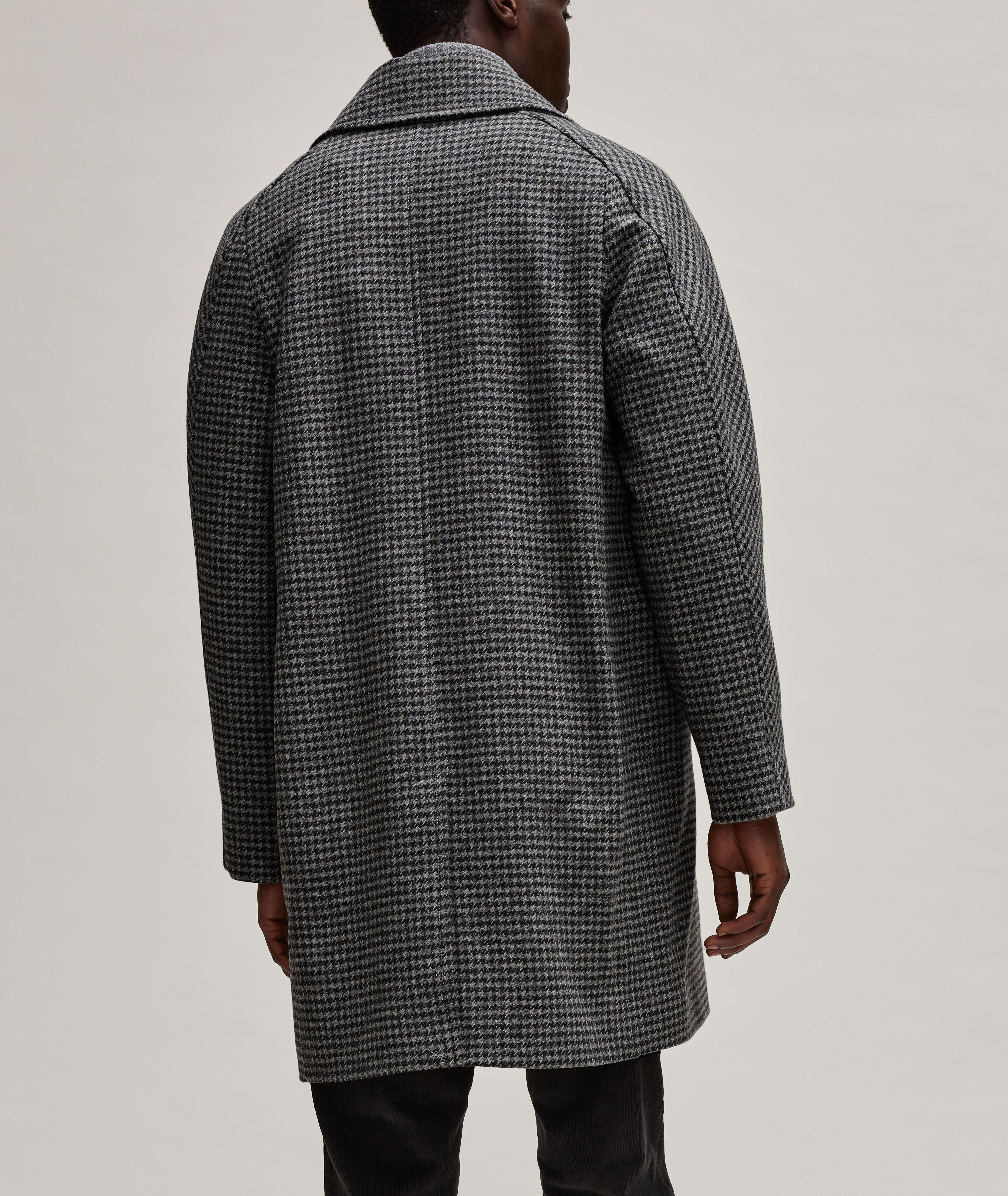 Malone Houndstooth Virgin Wool Long Coat  image 2