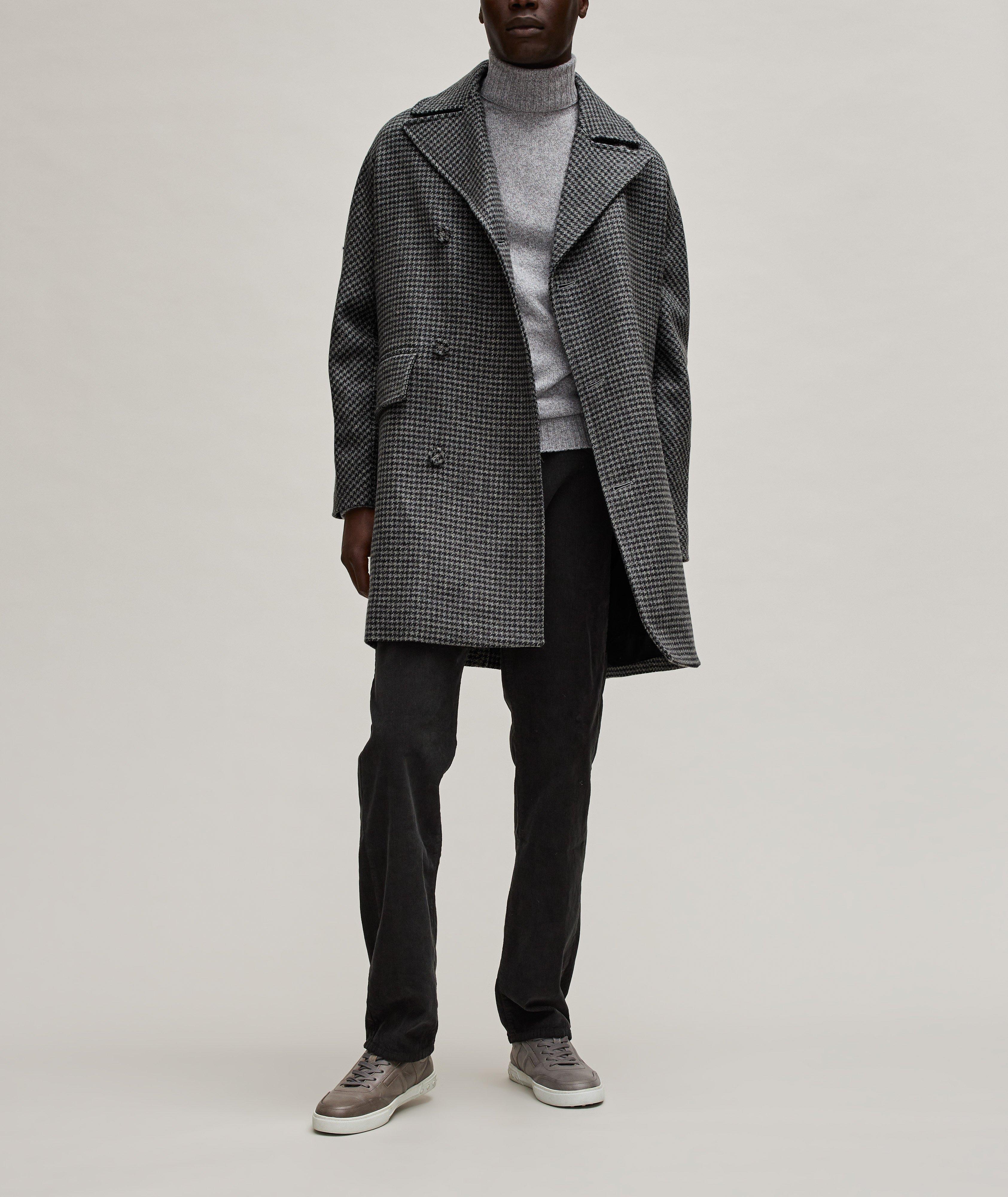 Malone Houndstooth Virgin Wool Long Coat  image 3