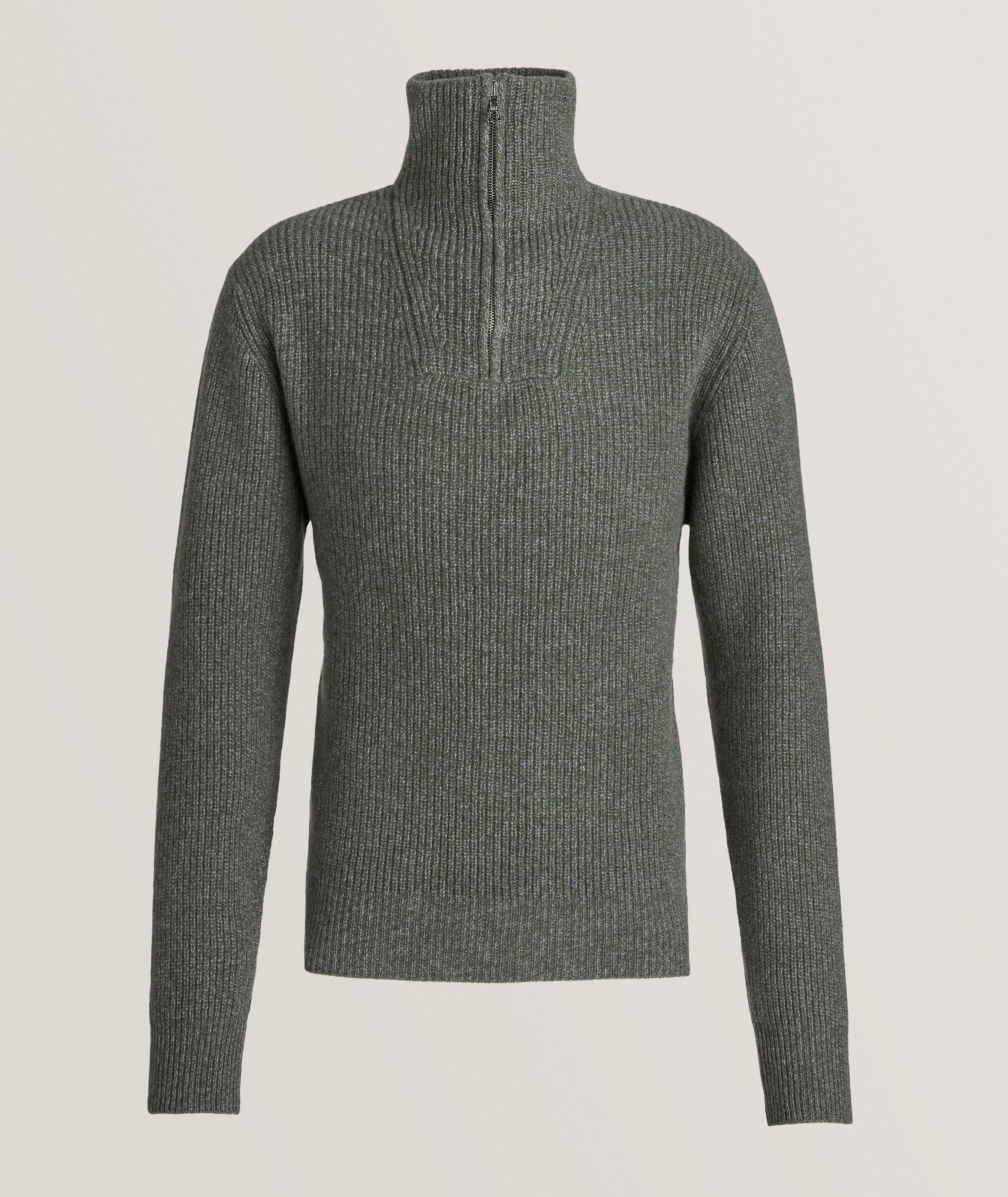 Tarek Wool-Cashmere Quarter-Zip Sweater