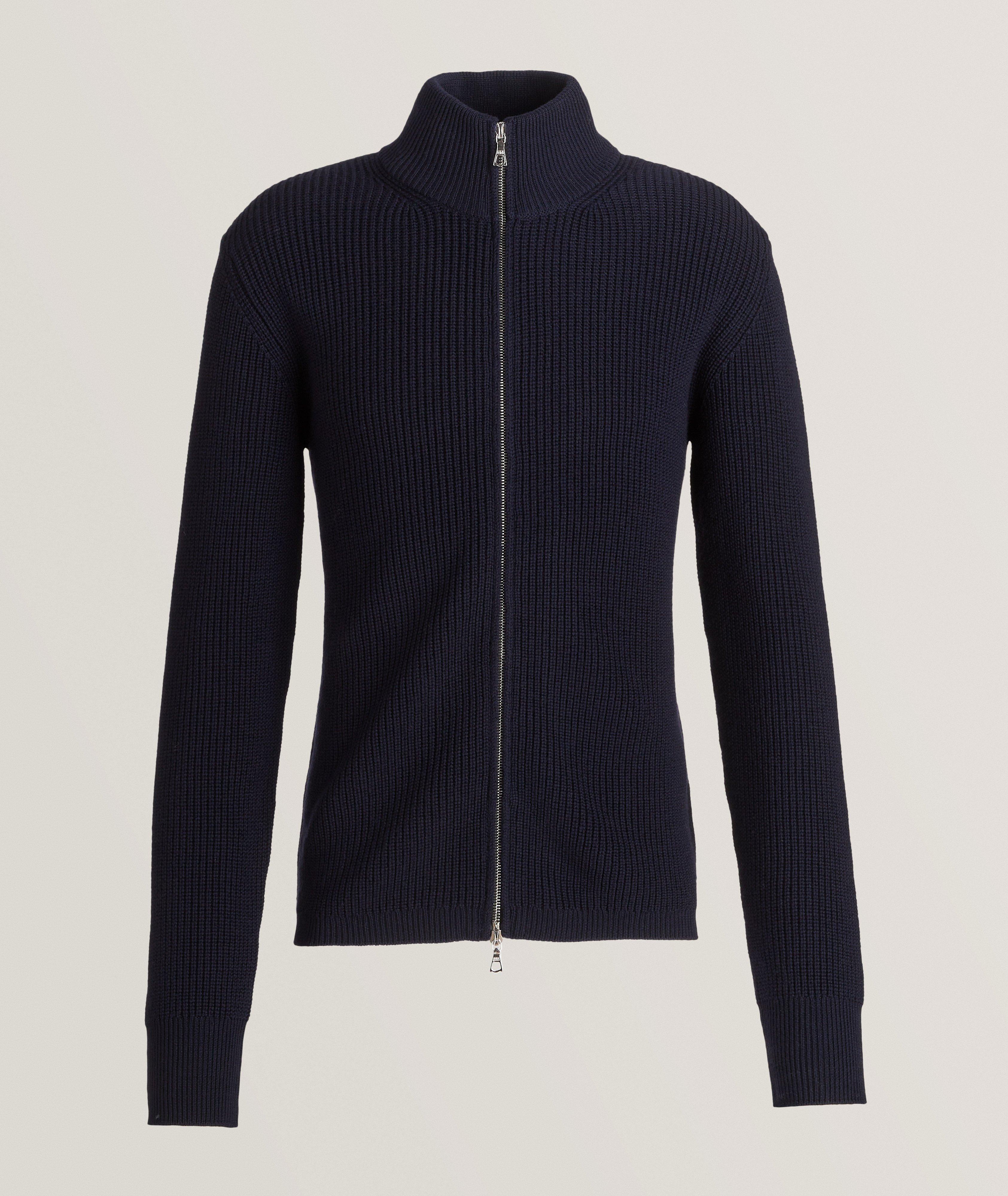 Italian Merino Wool Full-Zip Sweater
