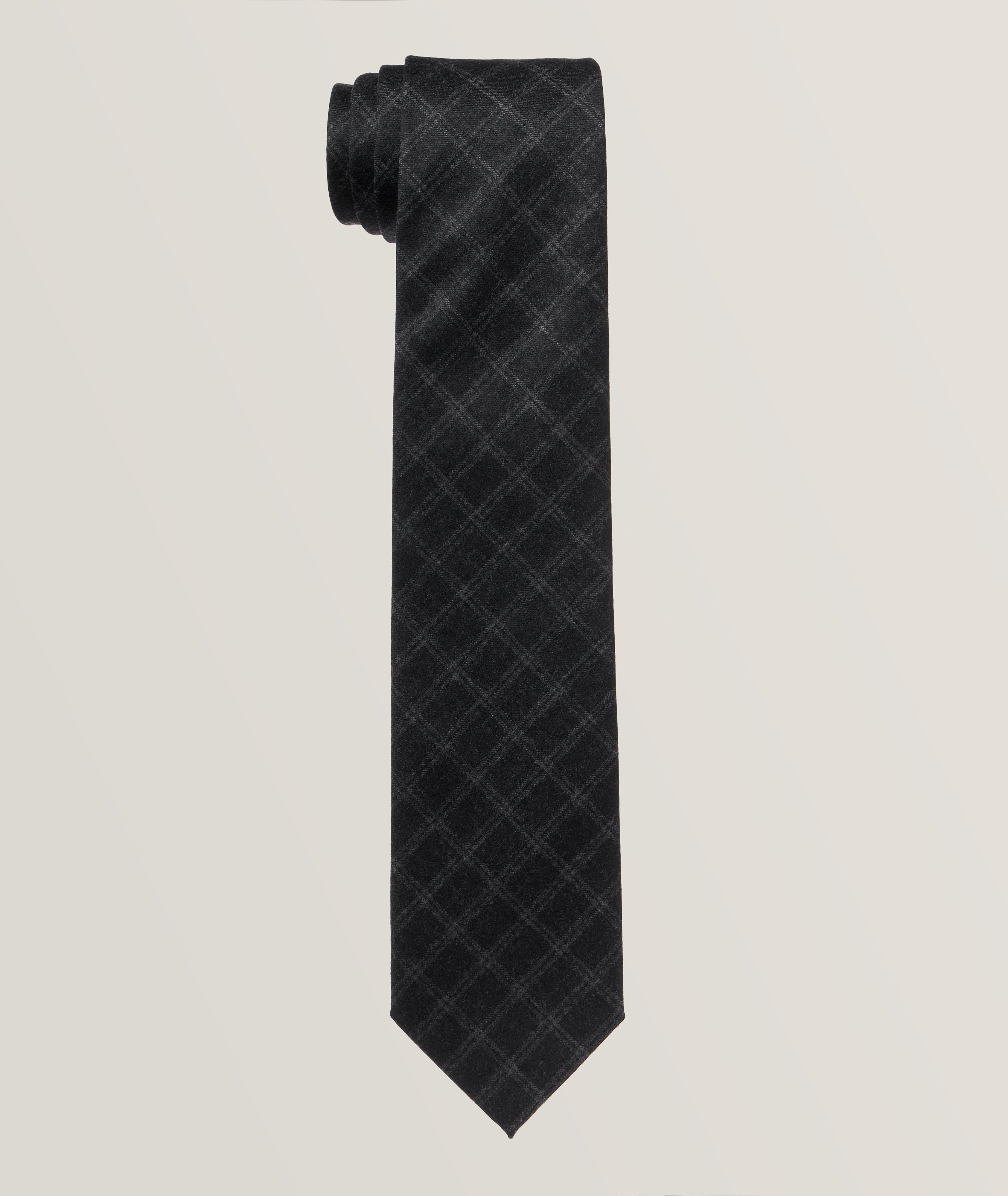 Checkered Wool-Cashmere Tie