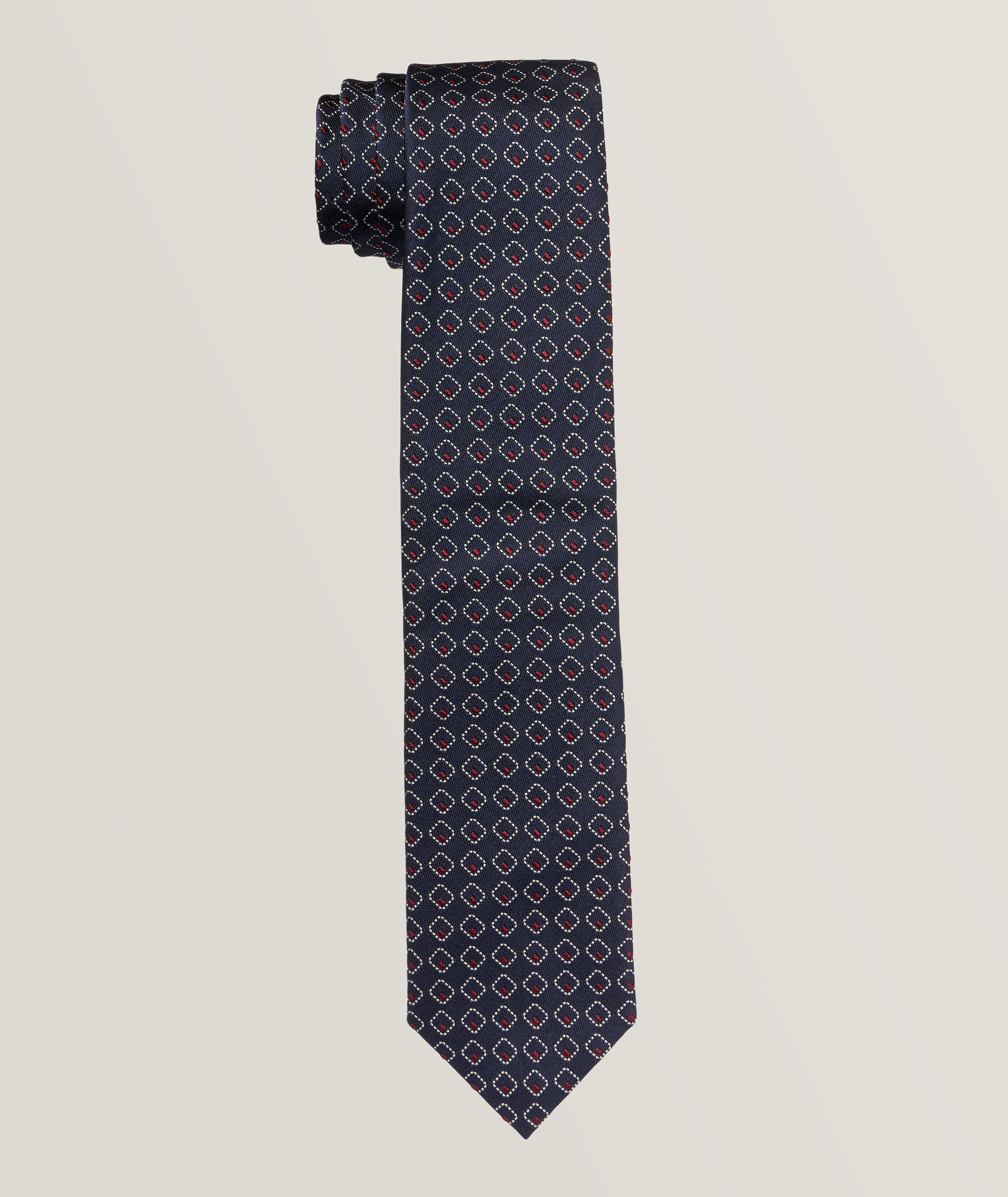 Neat Pattern Silk-Cotton Tie