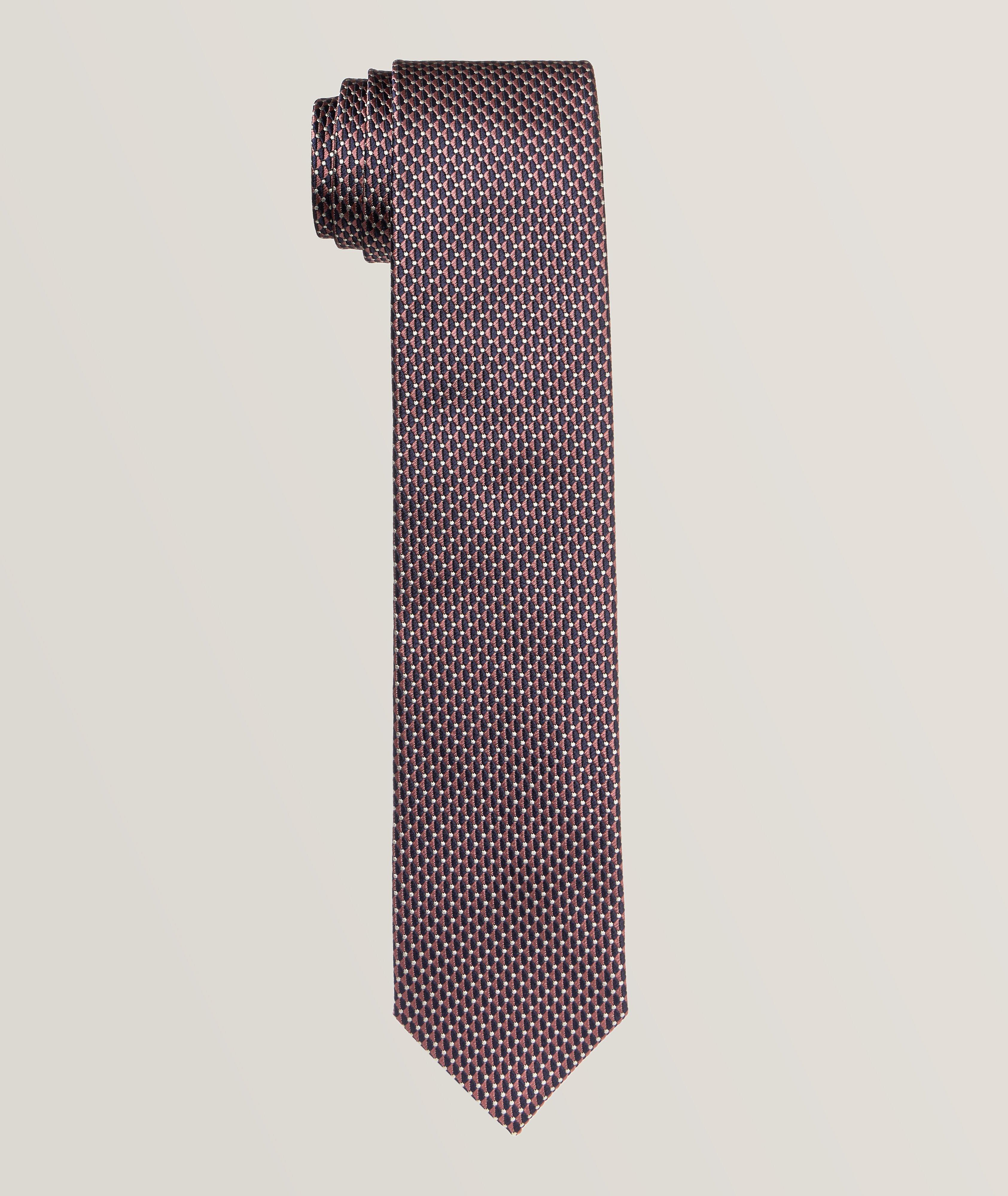 Geometric Silk-Cotton Tie