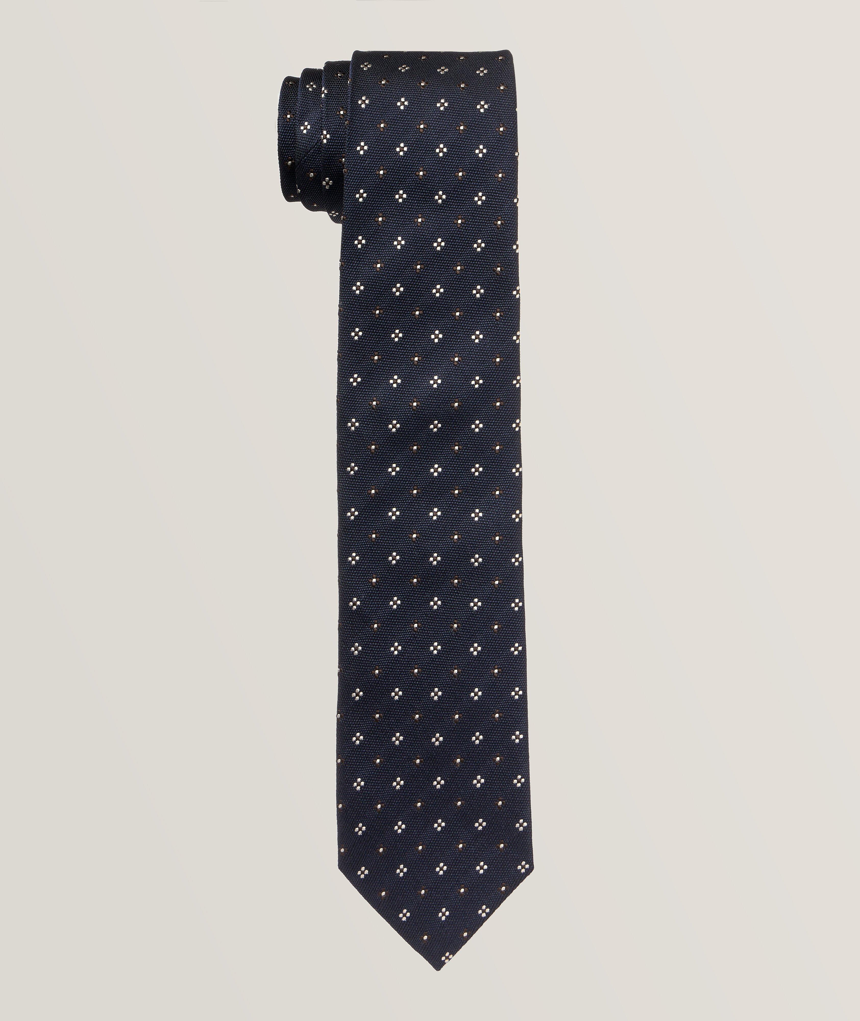 Neat Pattern Silk-Cotton Tie