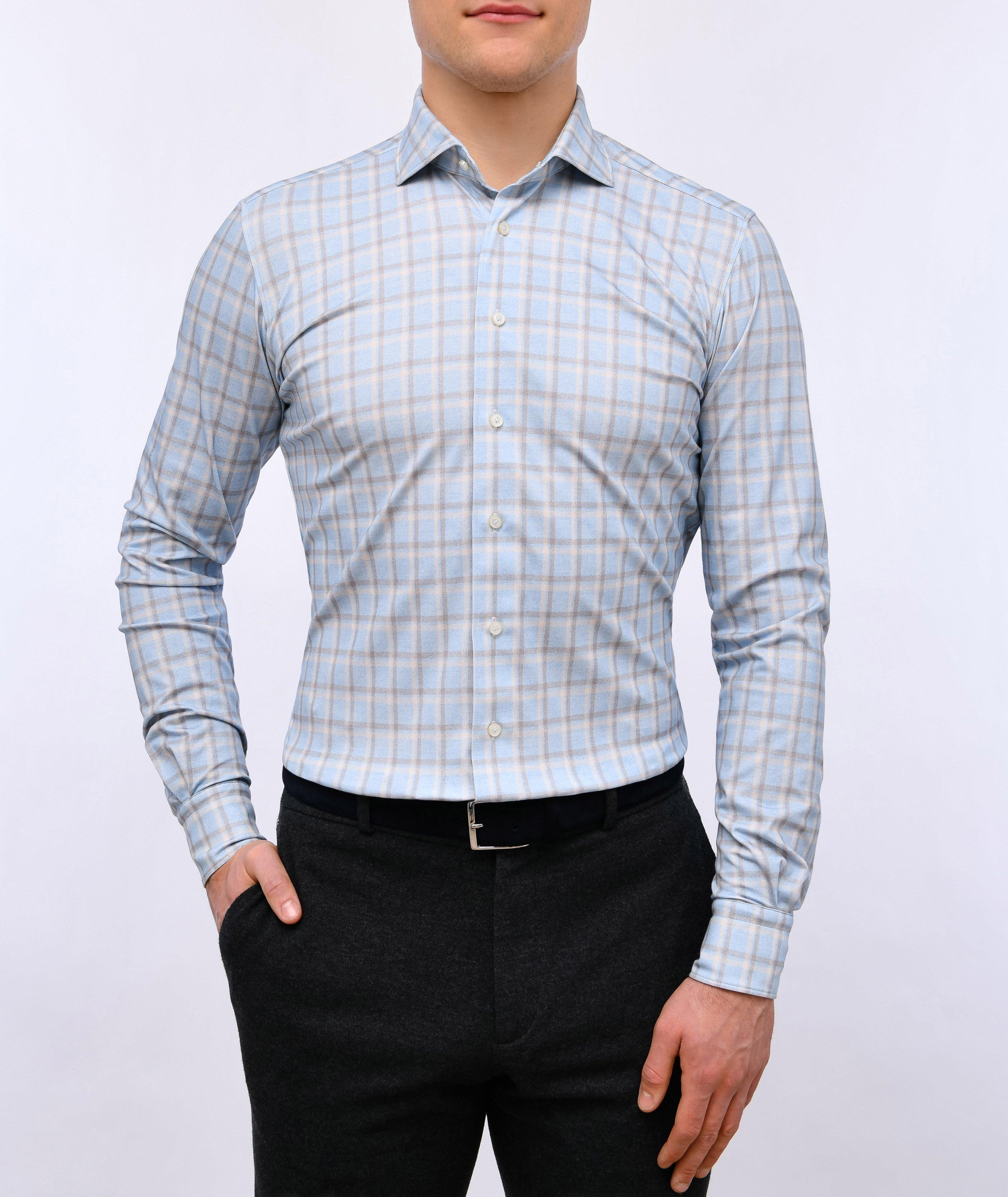 Checked Pattern Modern 4-Flex Stretch Knit Shirt image 1