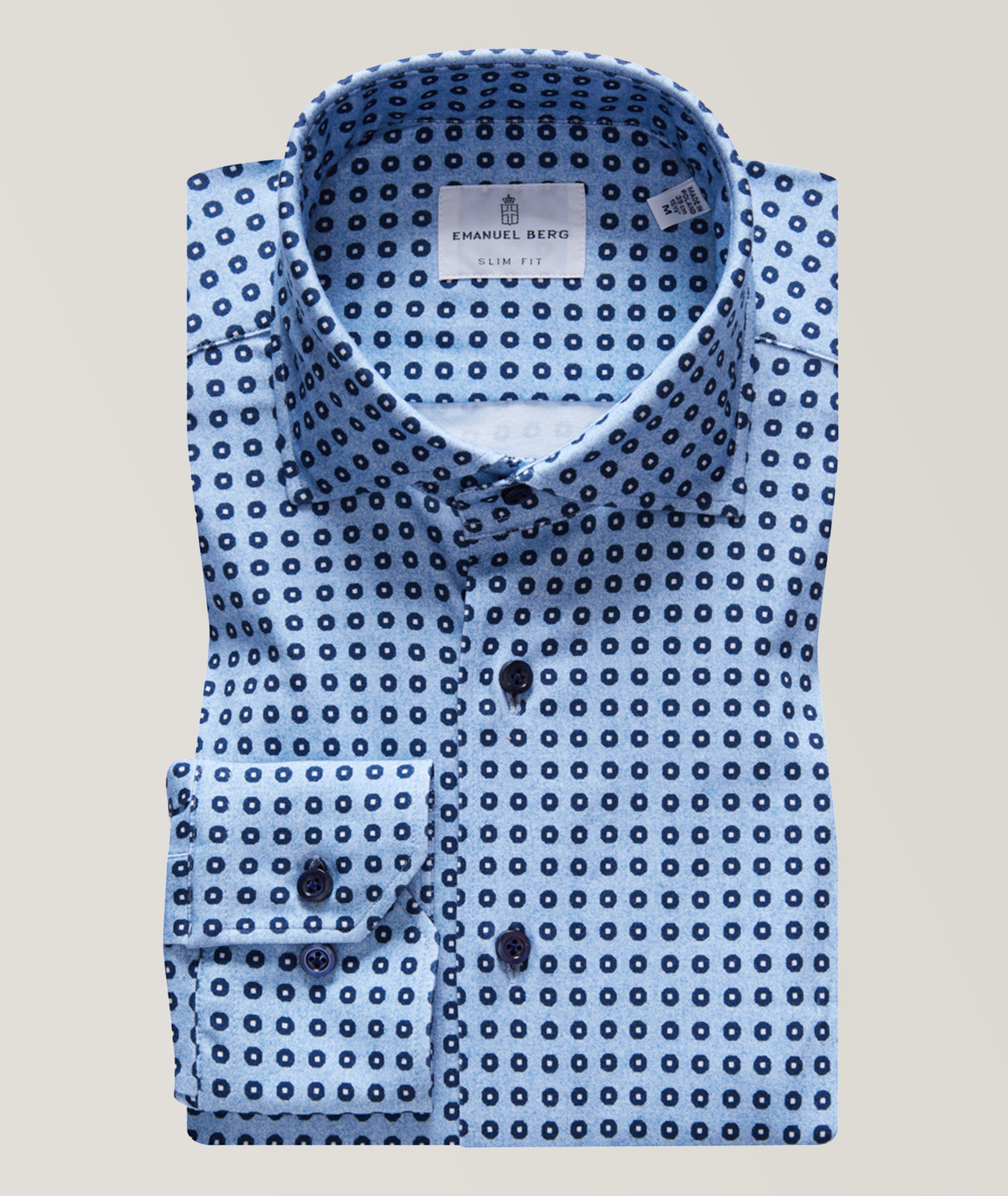 Slim-Fit Micro Neat Pattern Modern 4-Flex Jersey Cotton Shirt image 0
