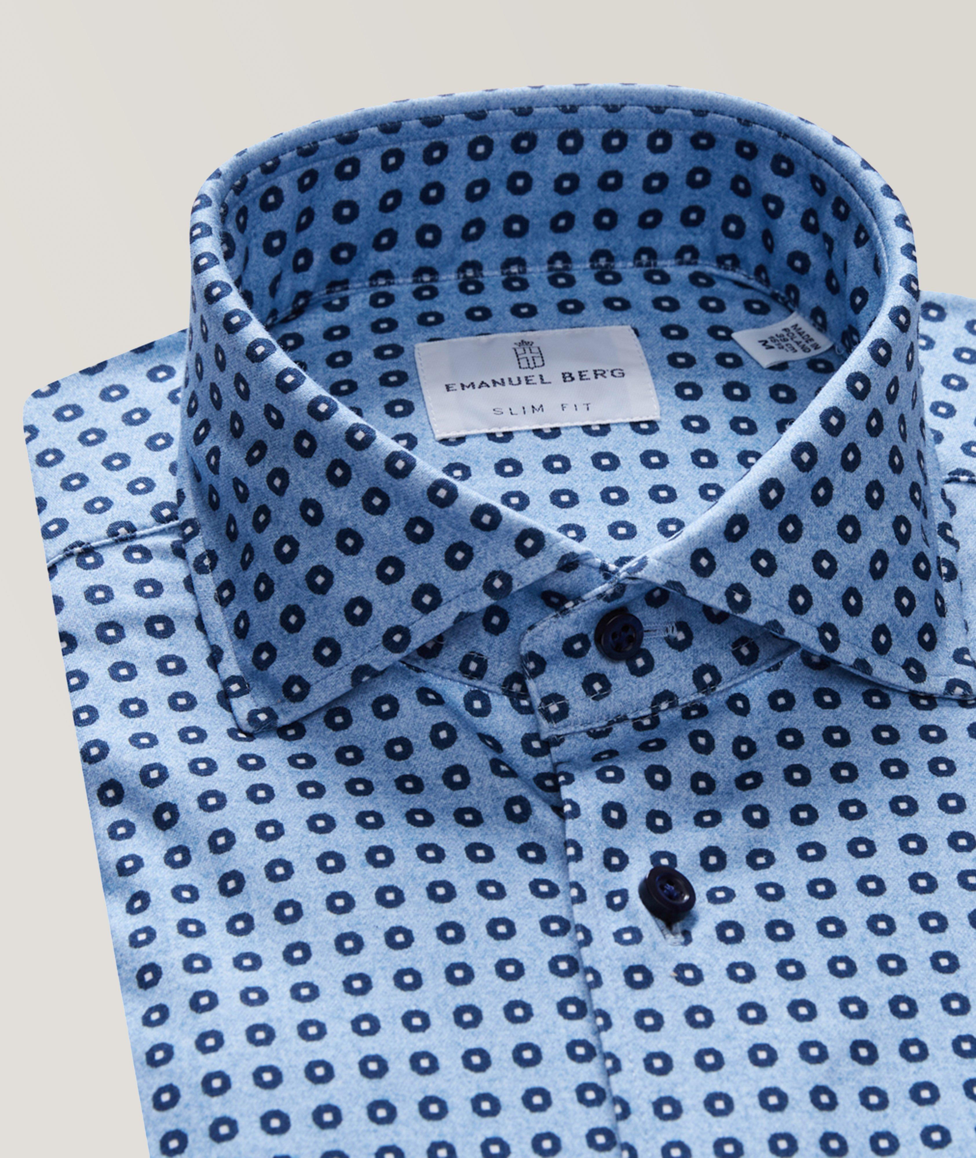 Slim-Fit Micro Neat Pattern Modern 4-Flex Jersey Cotton Shirt image 2