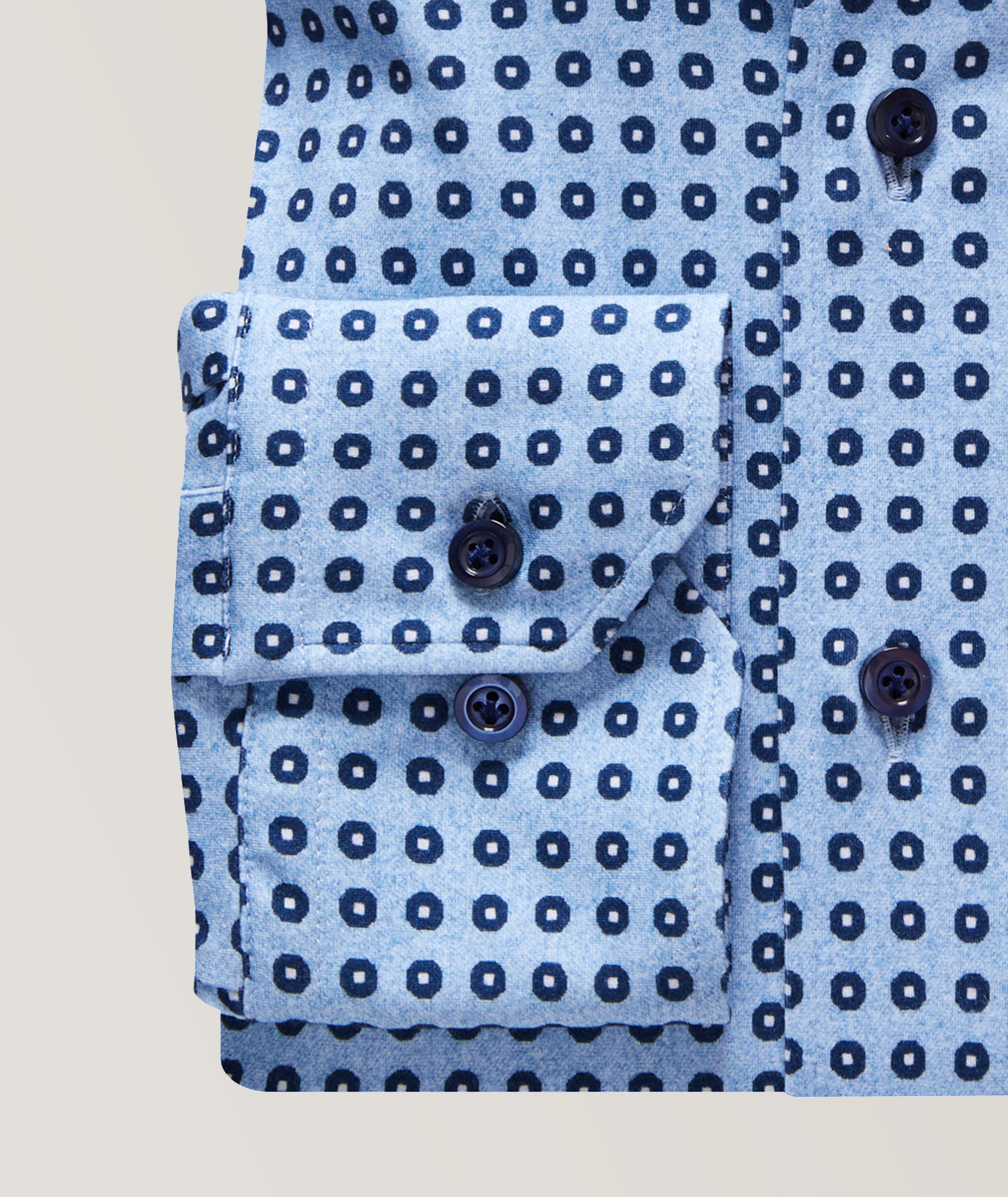 Slim-Fit Micro Neat Pattern Modern 4-Flex Jersey Cotton Shirt image 3