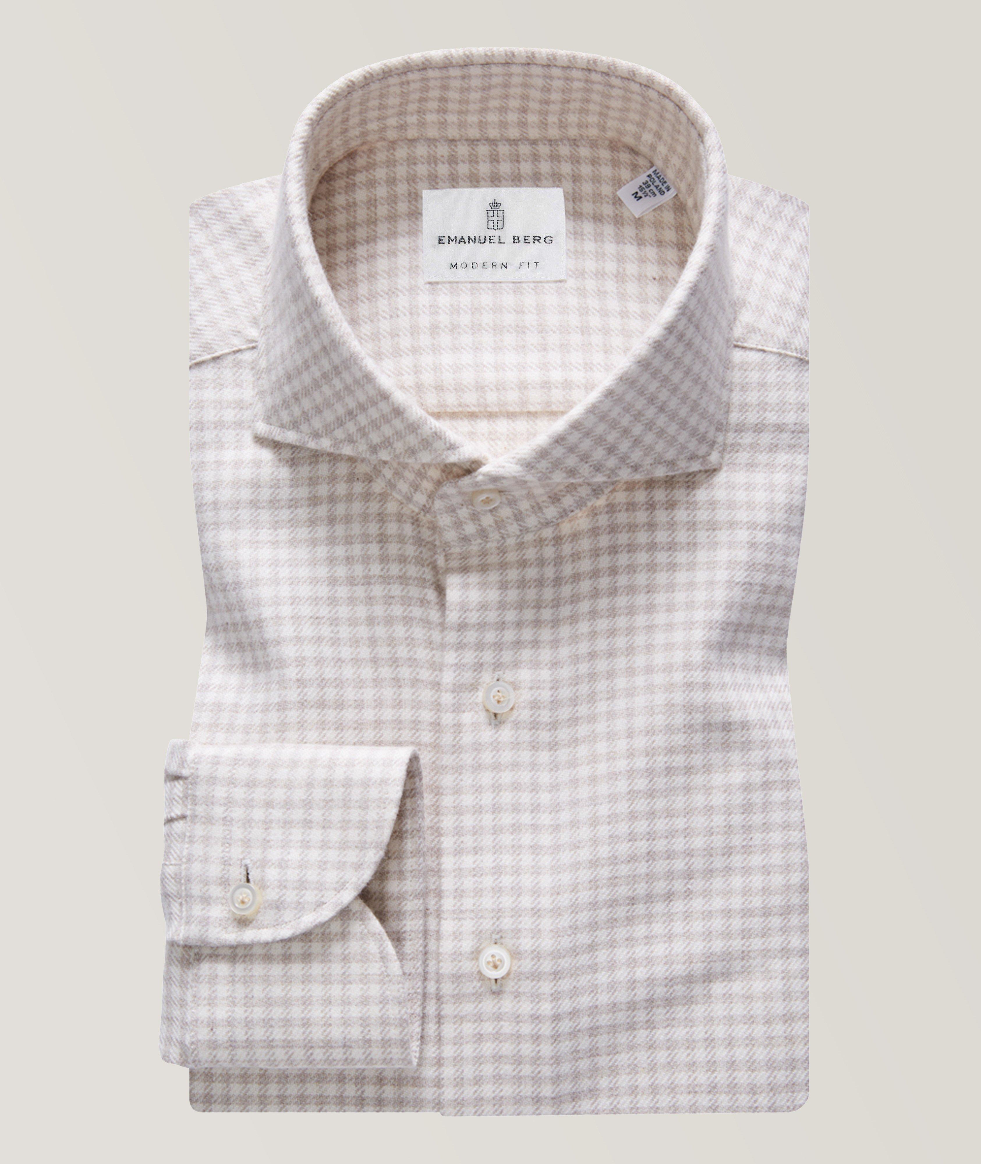 Gingham Brushed Flannel Twill Casual Shirt image 0