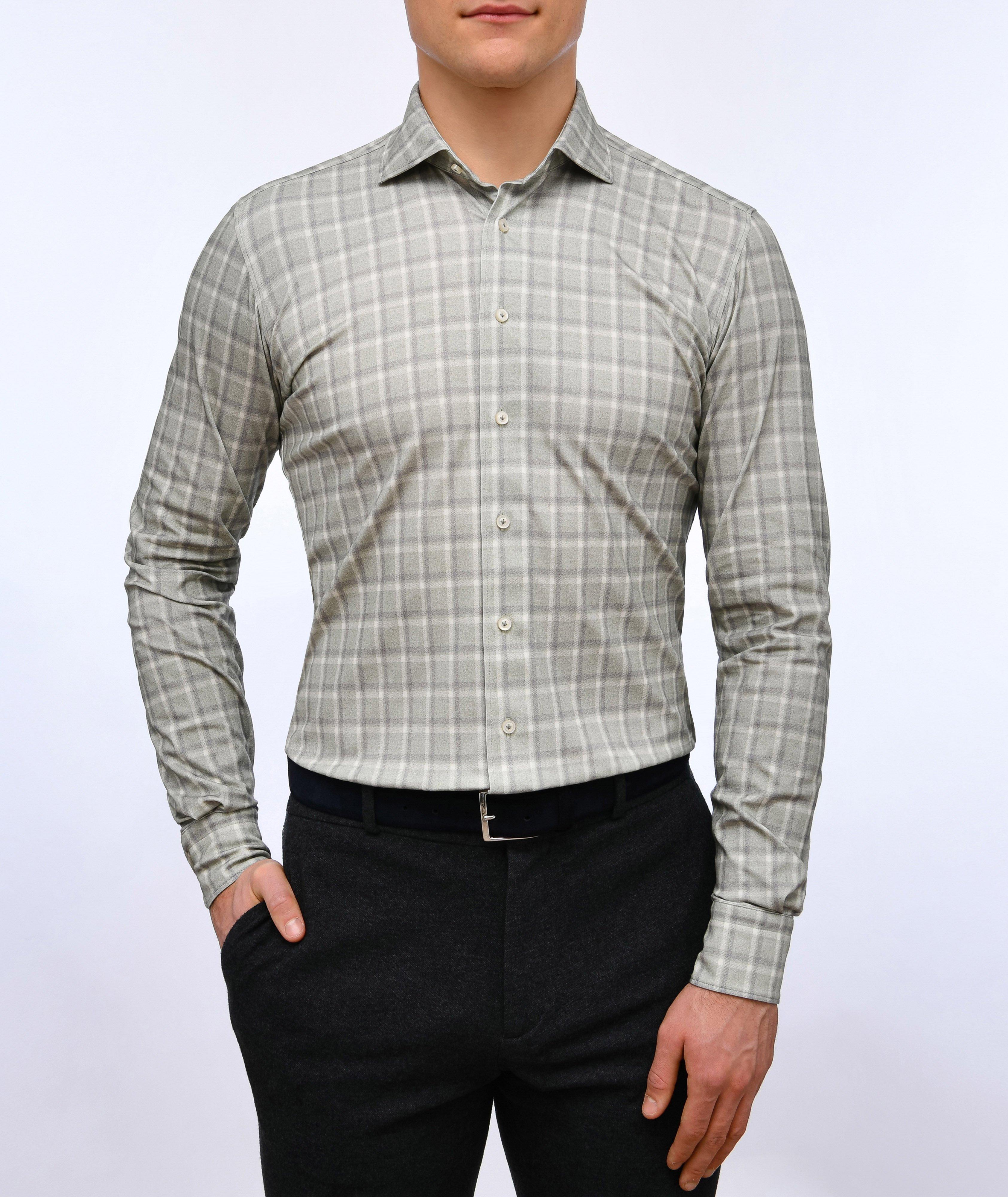 Checked Pattern Modern 4-Flex Stretch Knit Shirt image 1