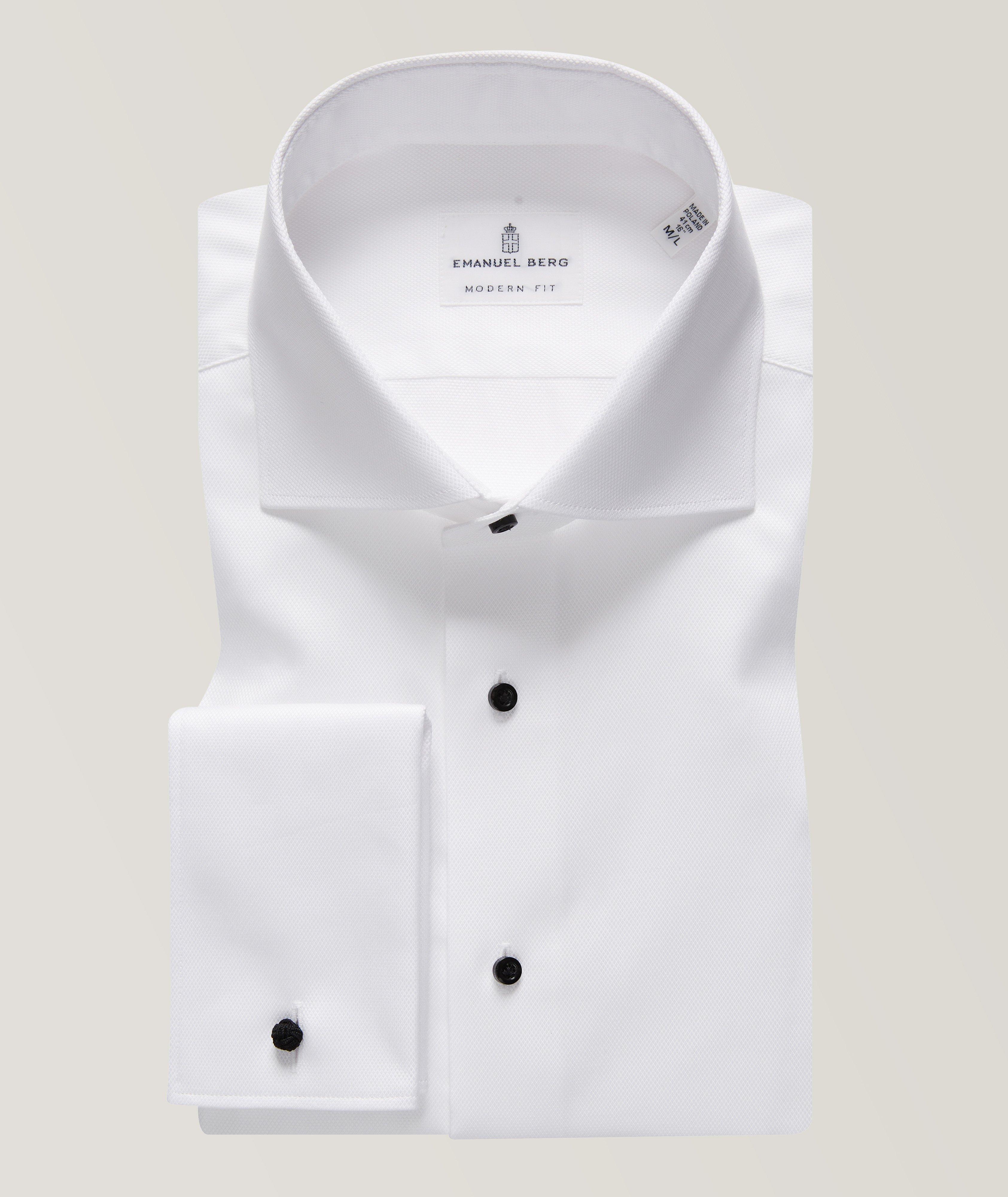 Emanuel Berg Chemise Habillée Unie De Soirée En Blanc , Taille Homme 15