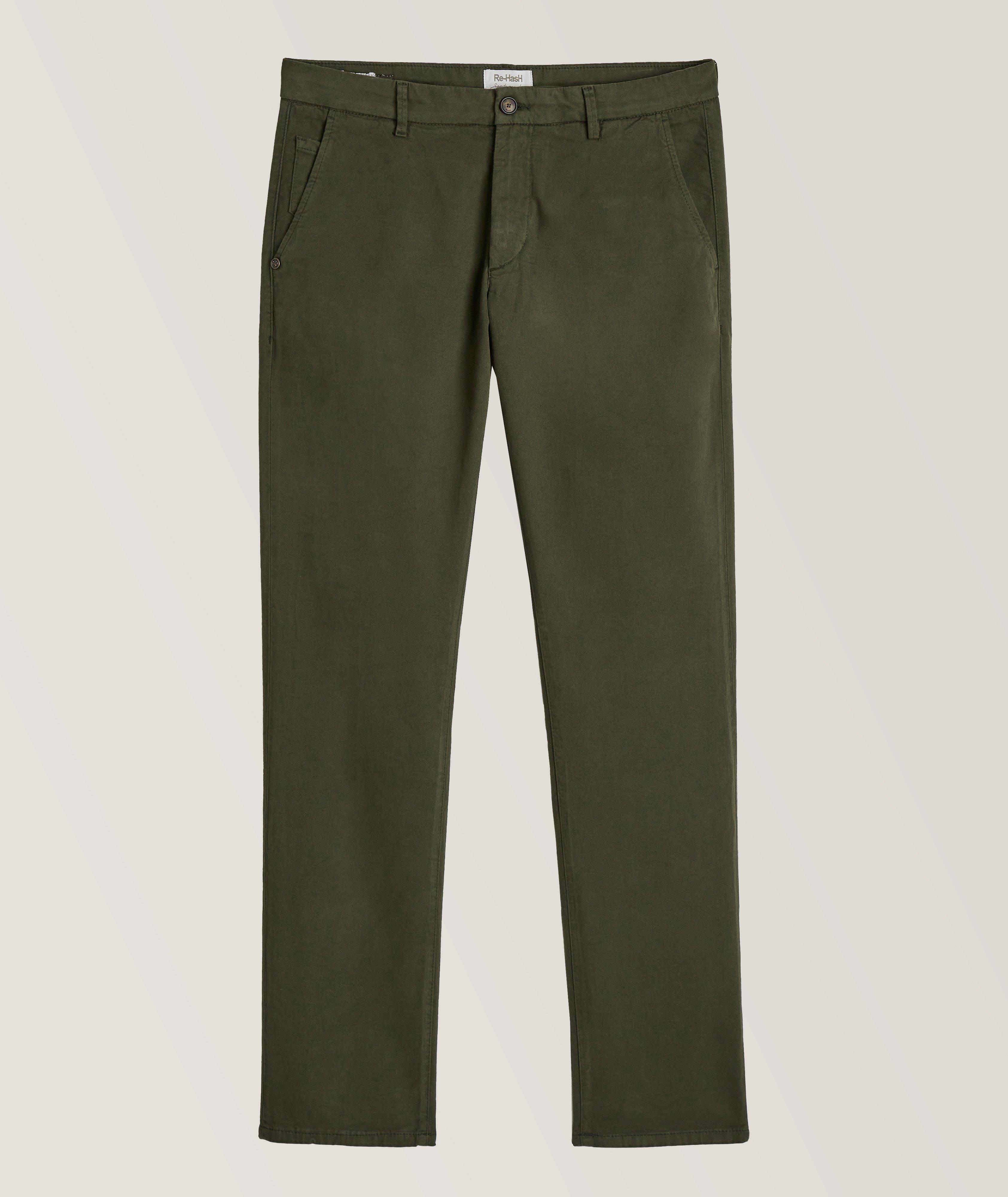 Re-Hash Rubens Sportswear Chic Stretch-Cotton Blend Pants In Green , Men's Size 33