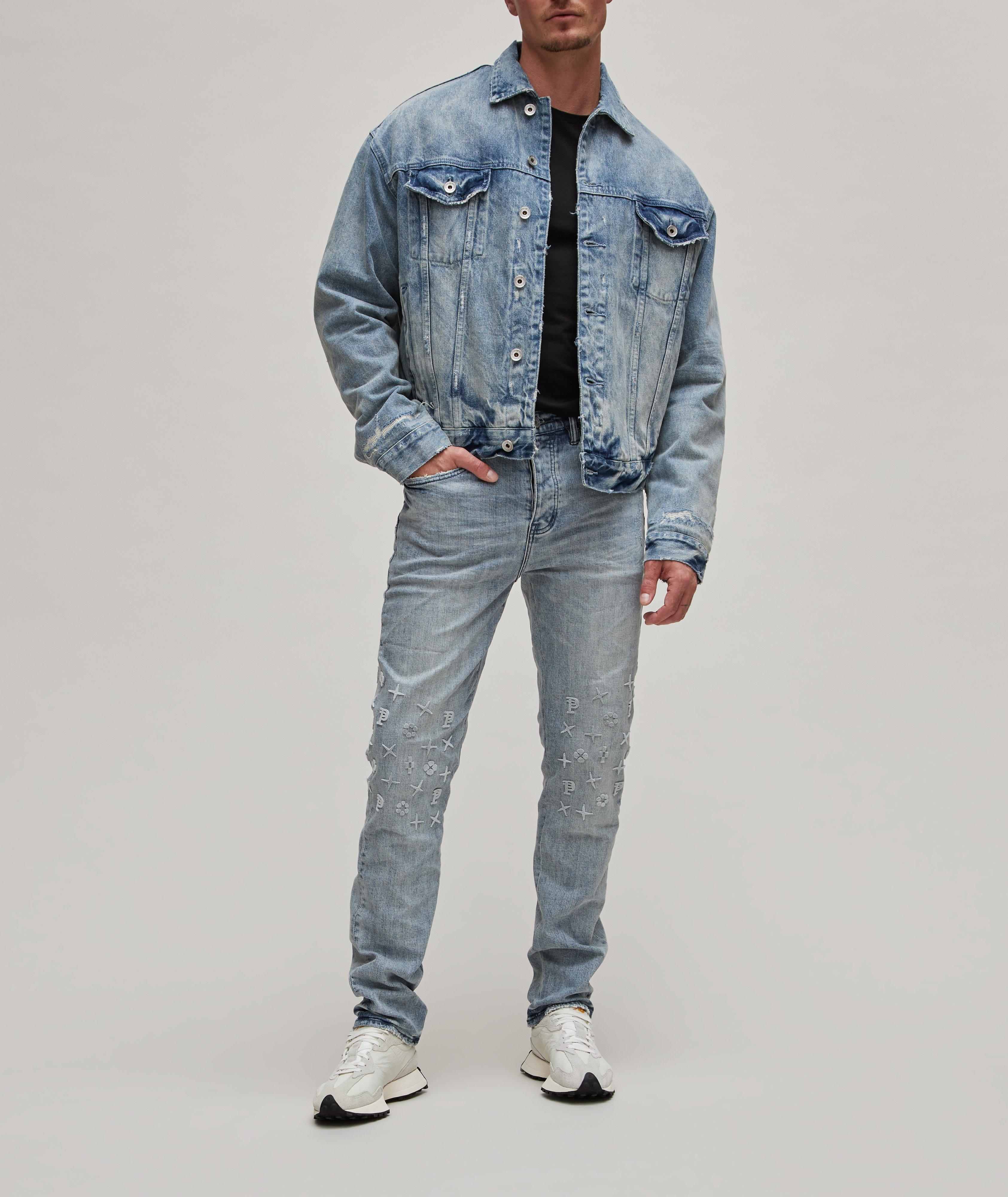 P005 Raised Design Vintage Worn-Look Jeans  image 4