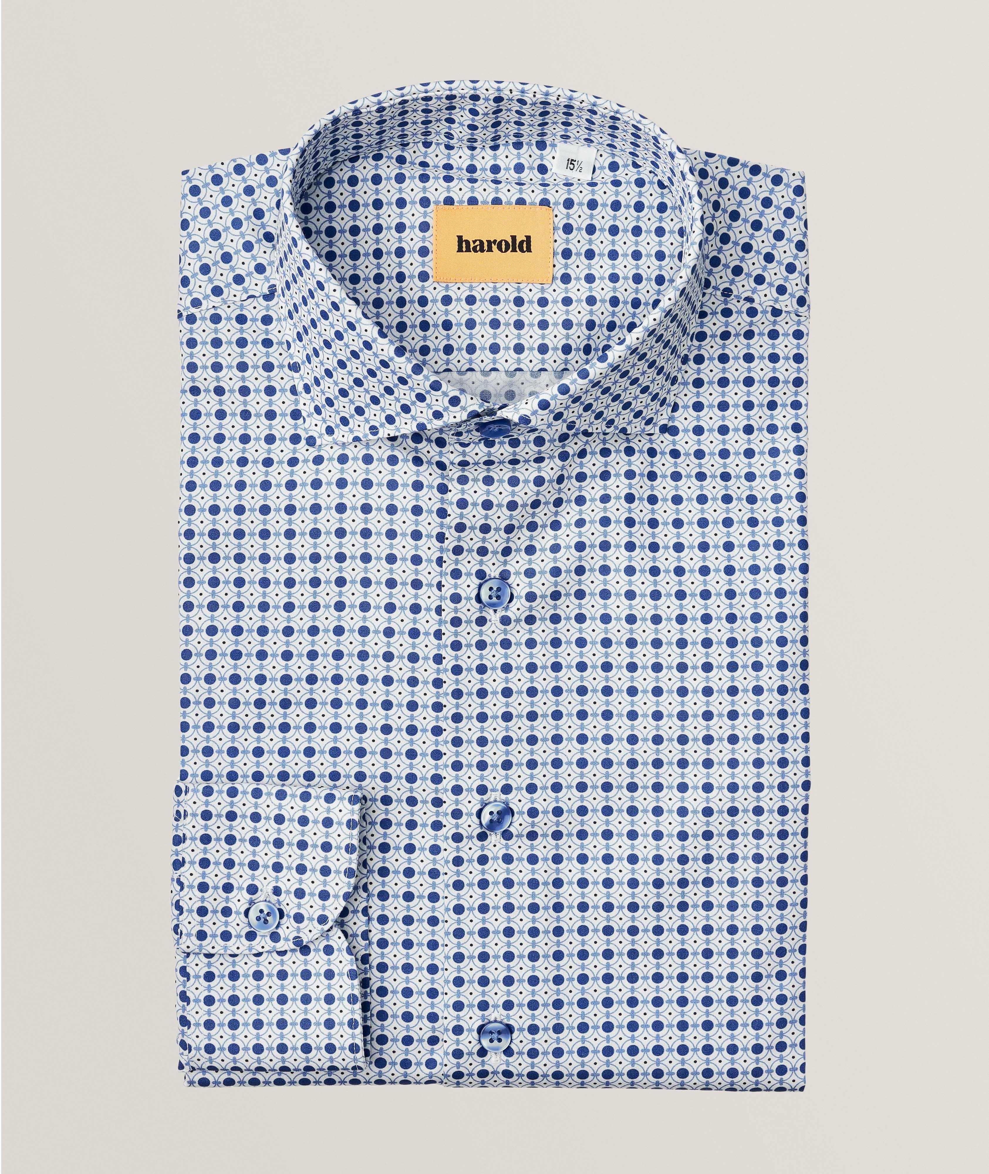 Slim-Fit Geometric Dress Shirt image 0