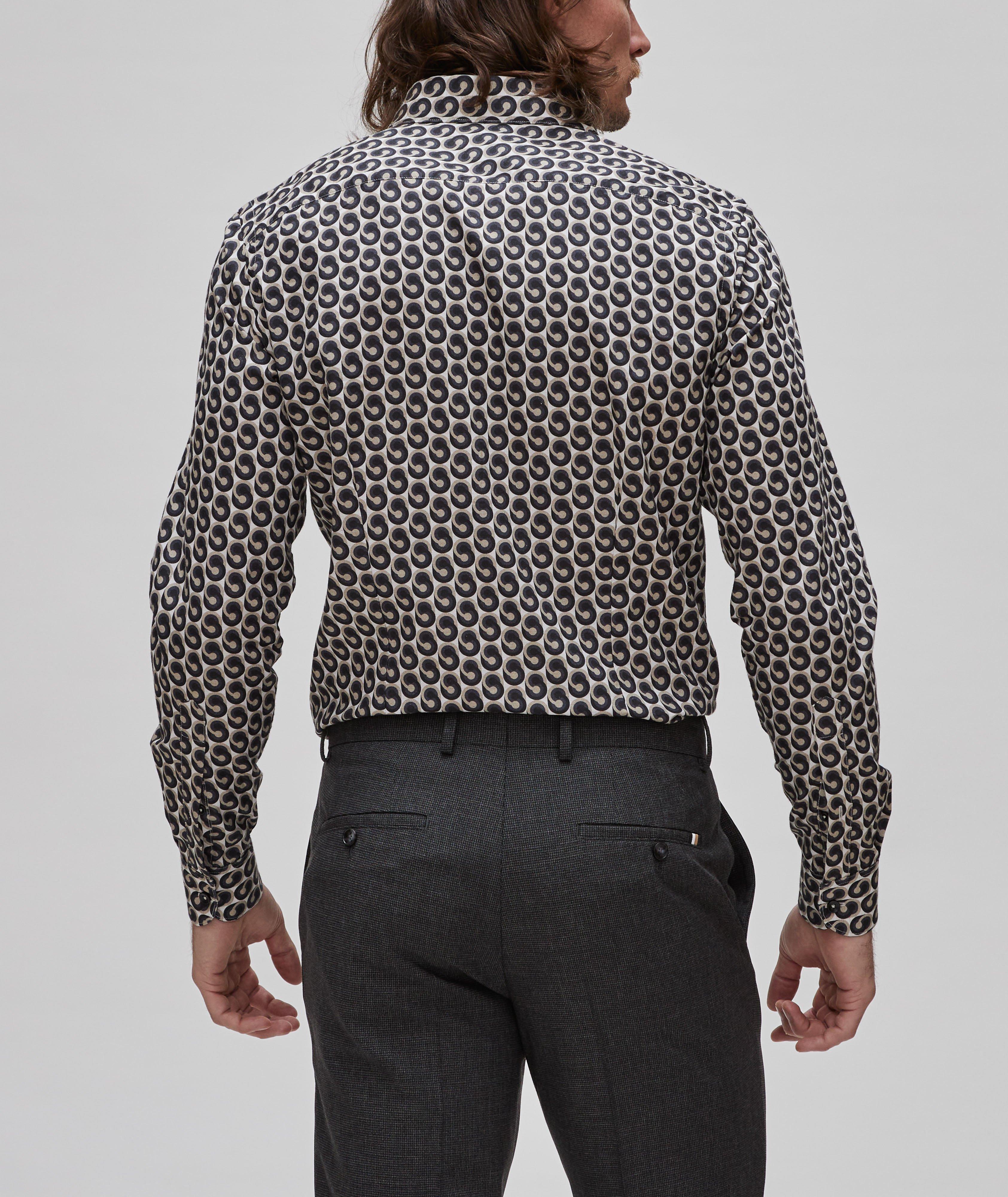 Slim-Fit Abstract Pattern Dress Shirt image 2