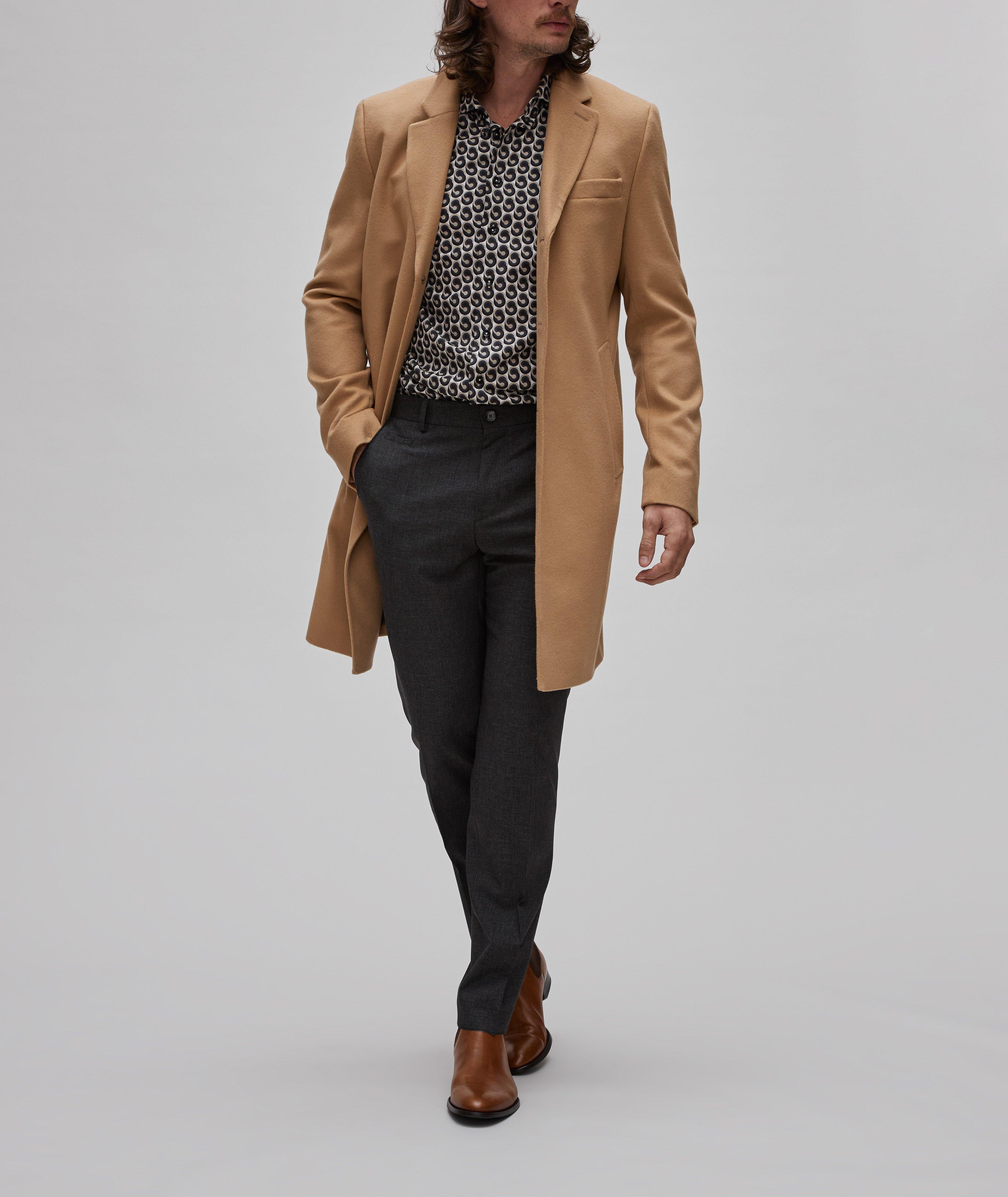 Slim-Fit Abstract Pattern Dress Shirt image 3