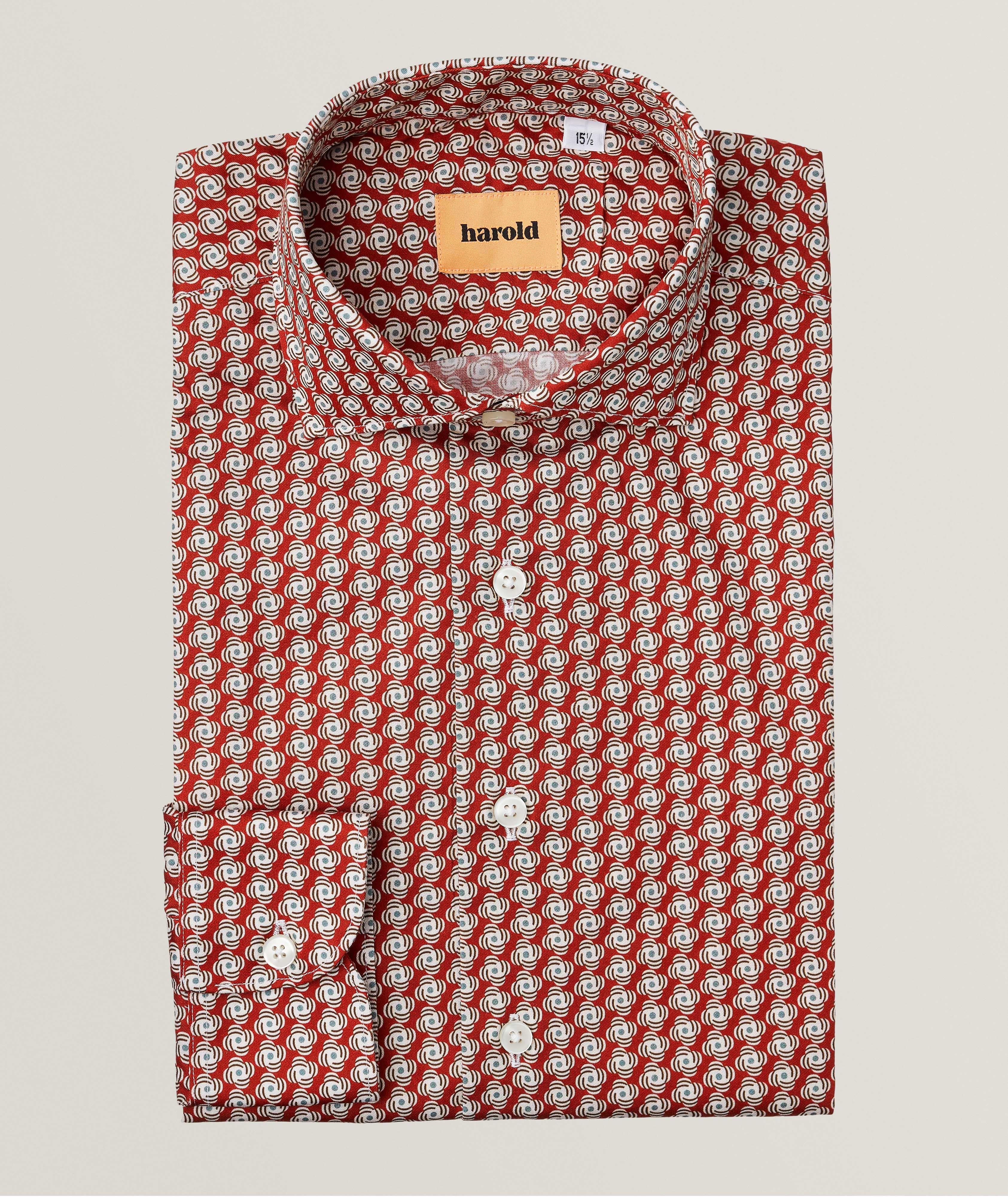 Slim-Fit Abstract Floral Dress Shirt image 0