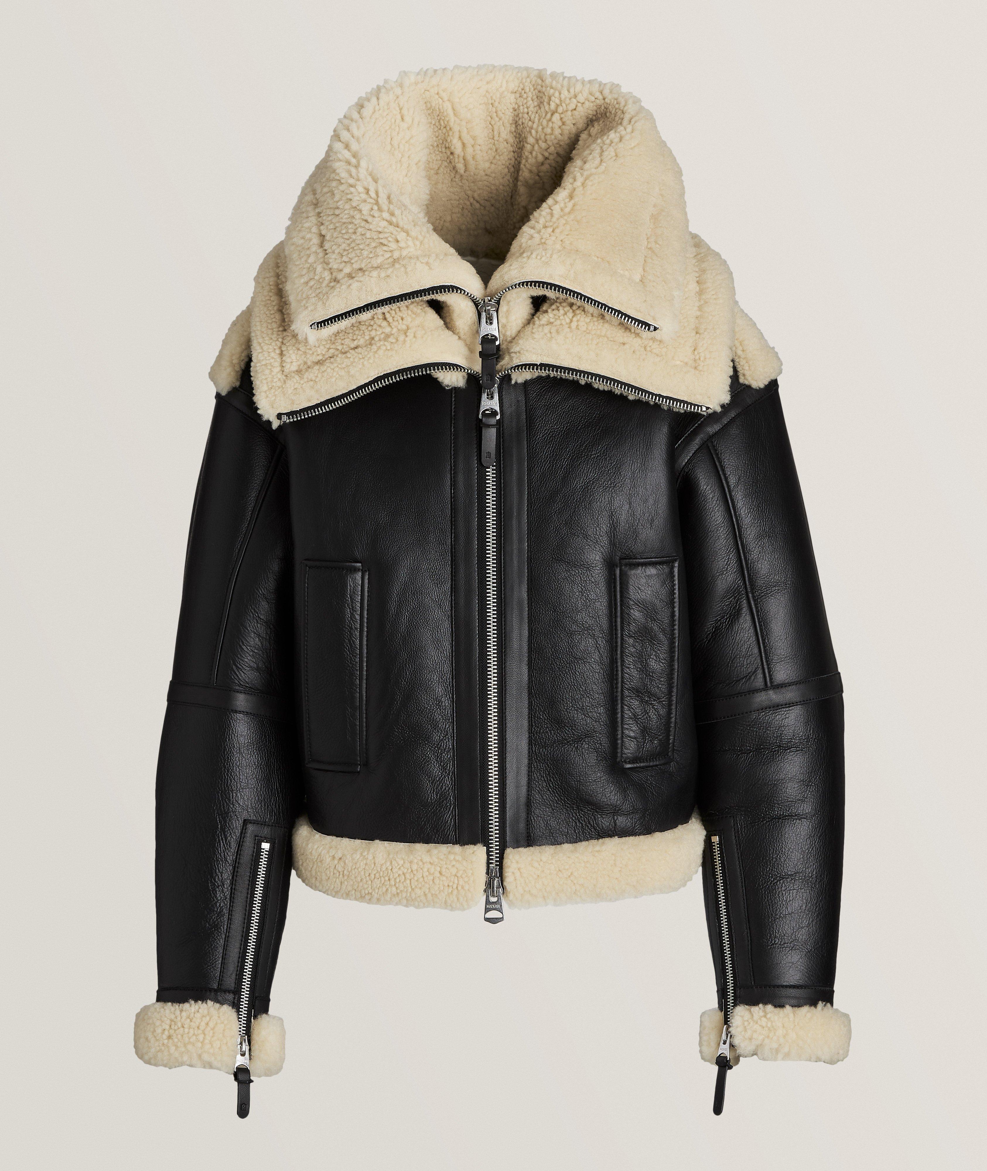 LOTTE Sheepskin Collar Leather Jacket