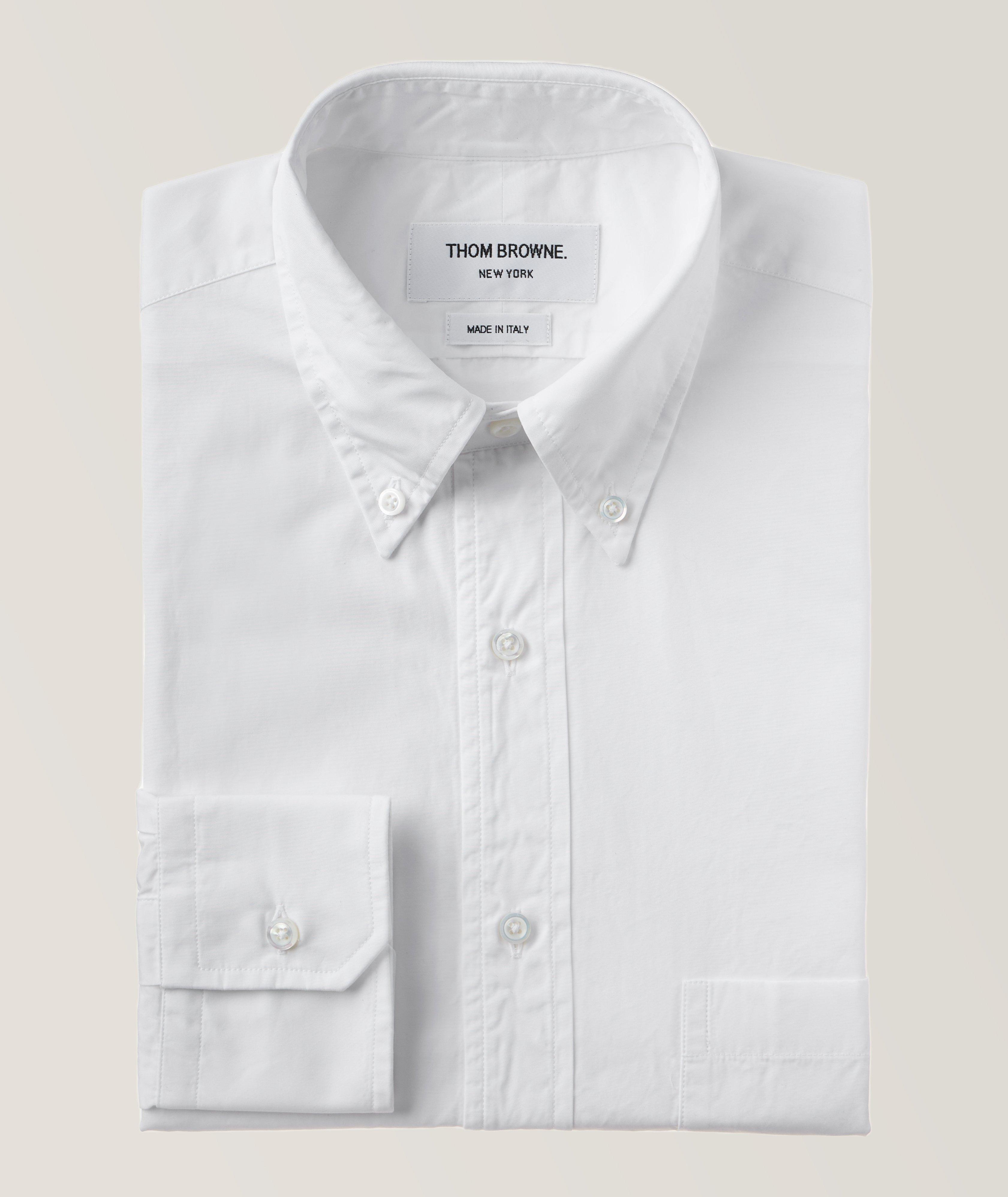 Thom Browne Chemise En Toile Oxford À Col Boutonné En Blanc , Taille Homme TG