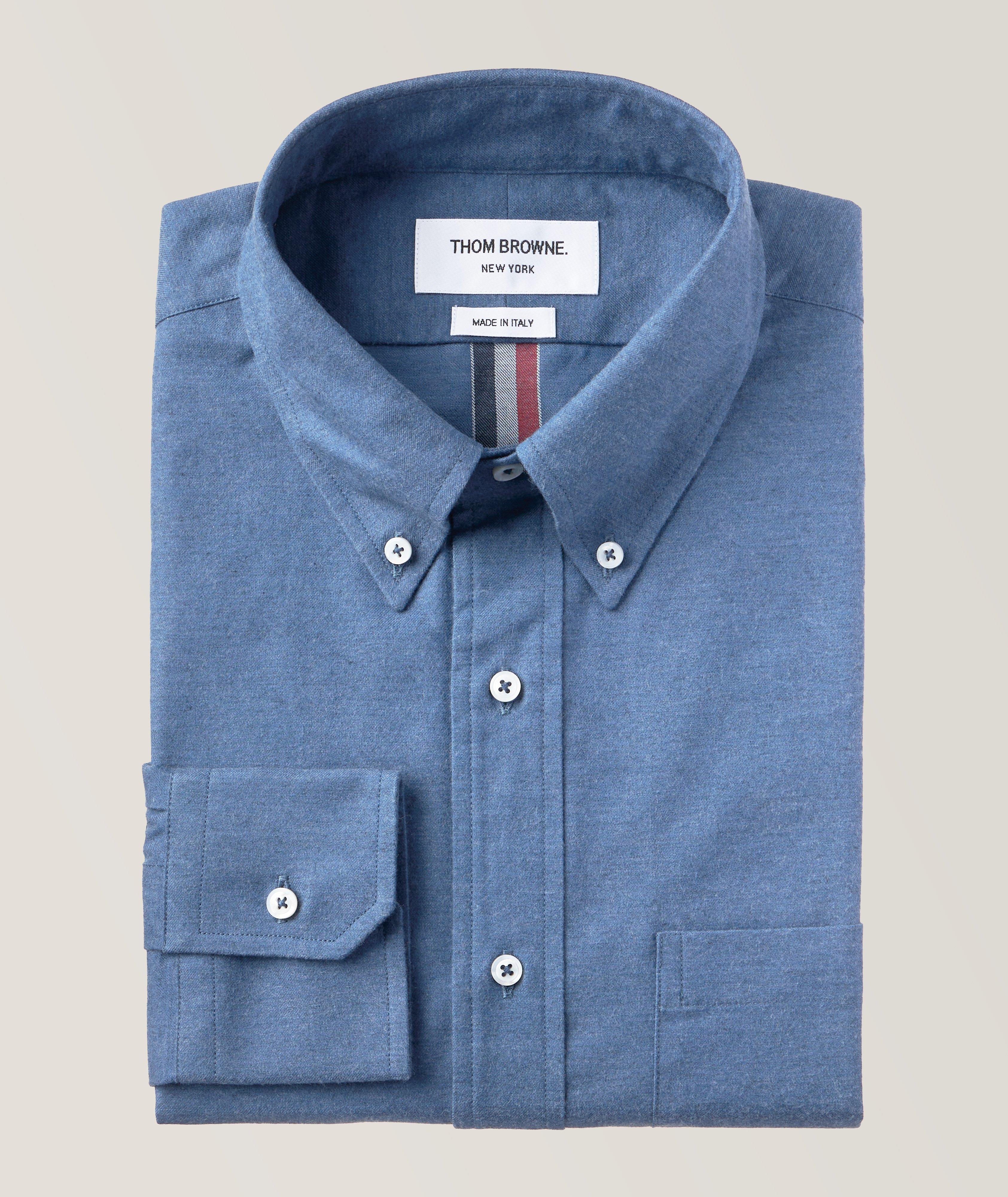Four-Bar Flannel Button-Down Collar Sport Shirt image 0