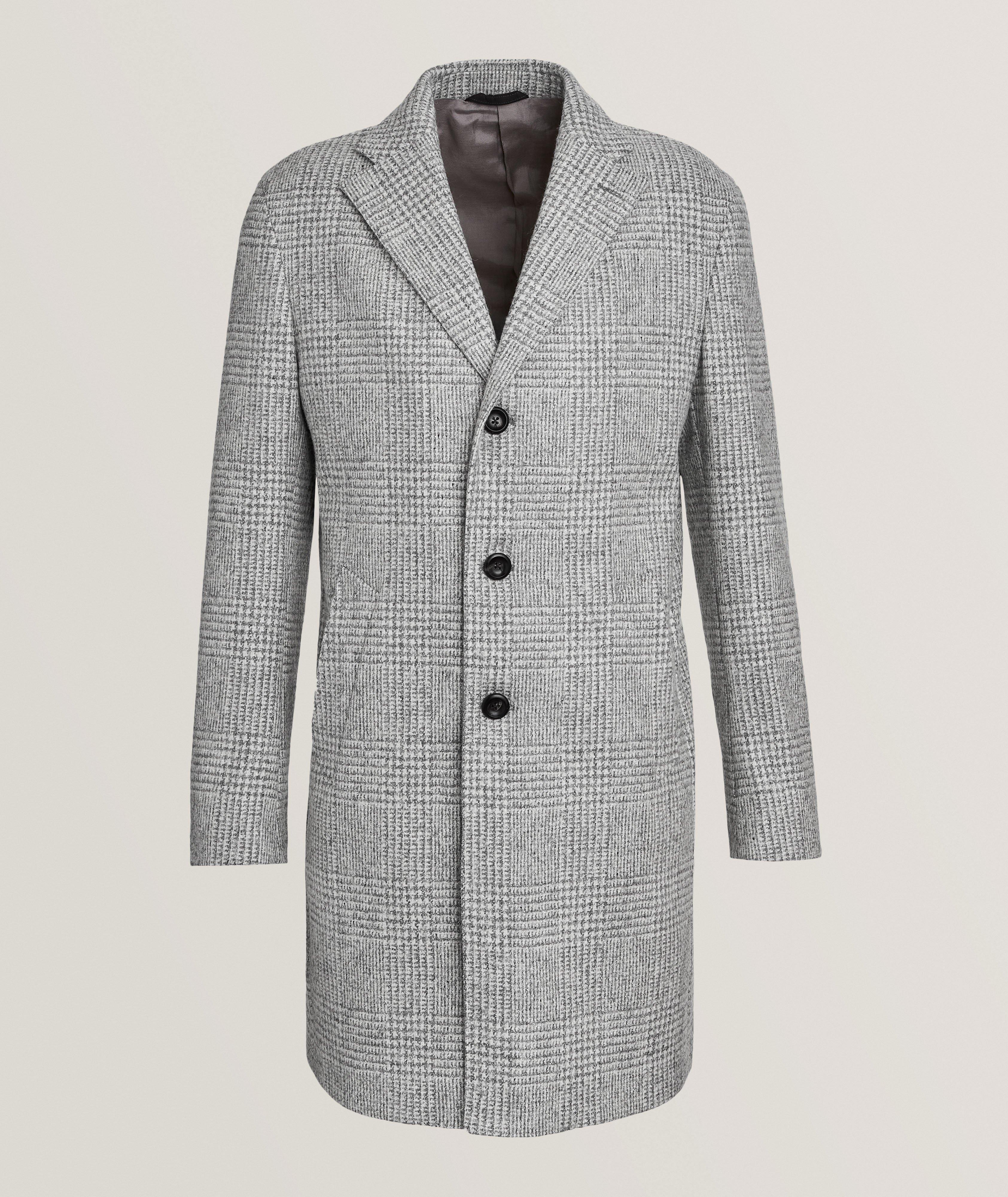 Glen Check Wool-Blend Overcoat