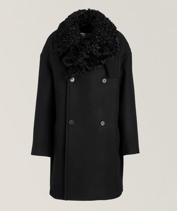 Harry faux fur 2025 collar crombie coat