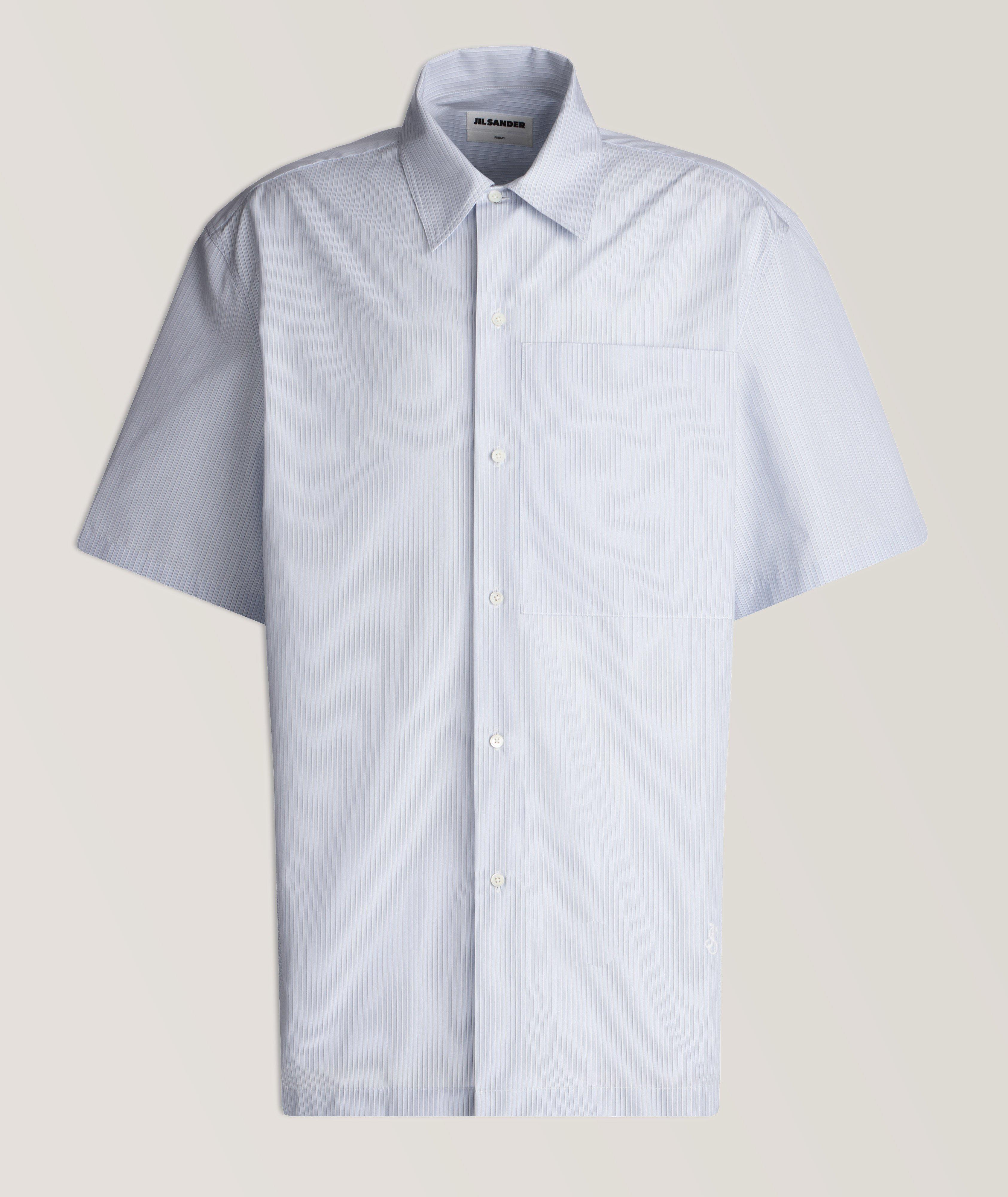 Finely Striped Cotton Sport Shirt image 0