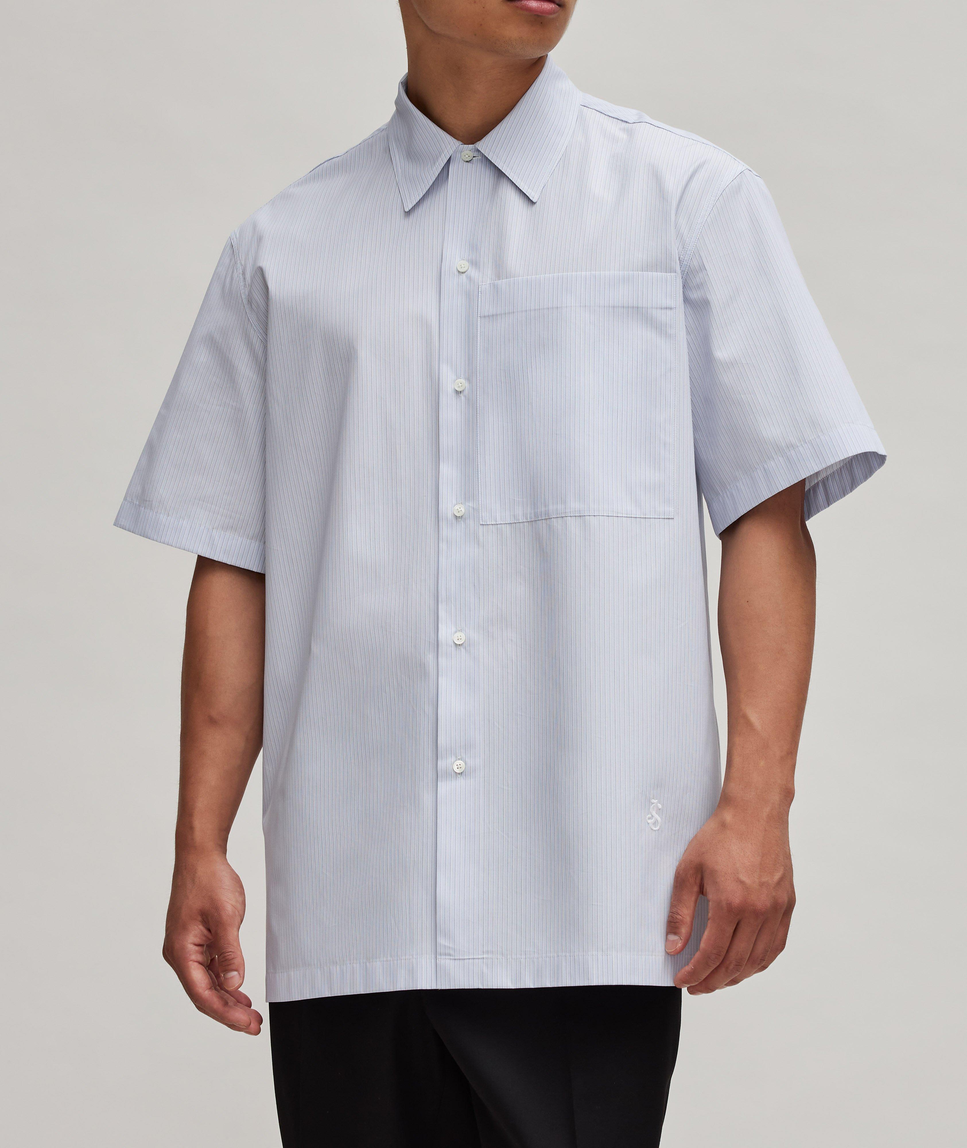 Finely Striped Cotton Sport Shirt image 1