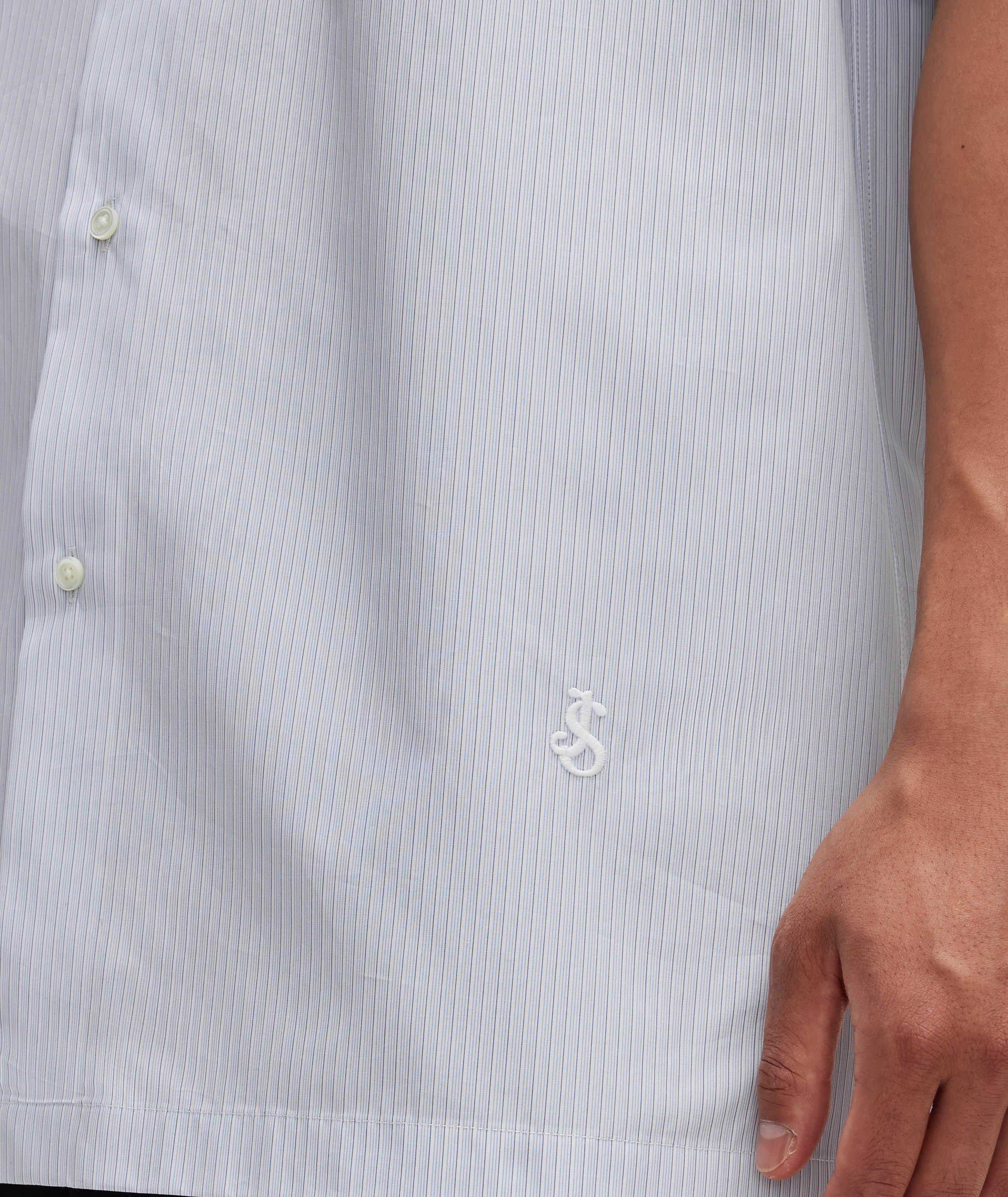 Finely Striped Cotton Sport Shirt image 3