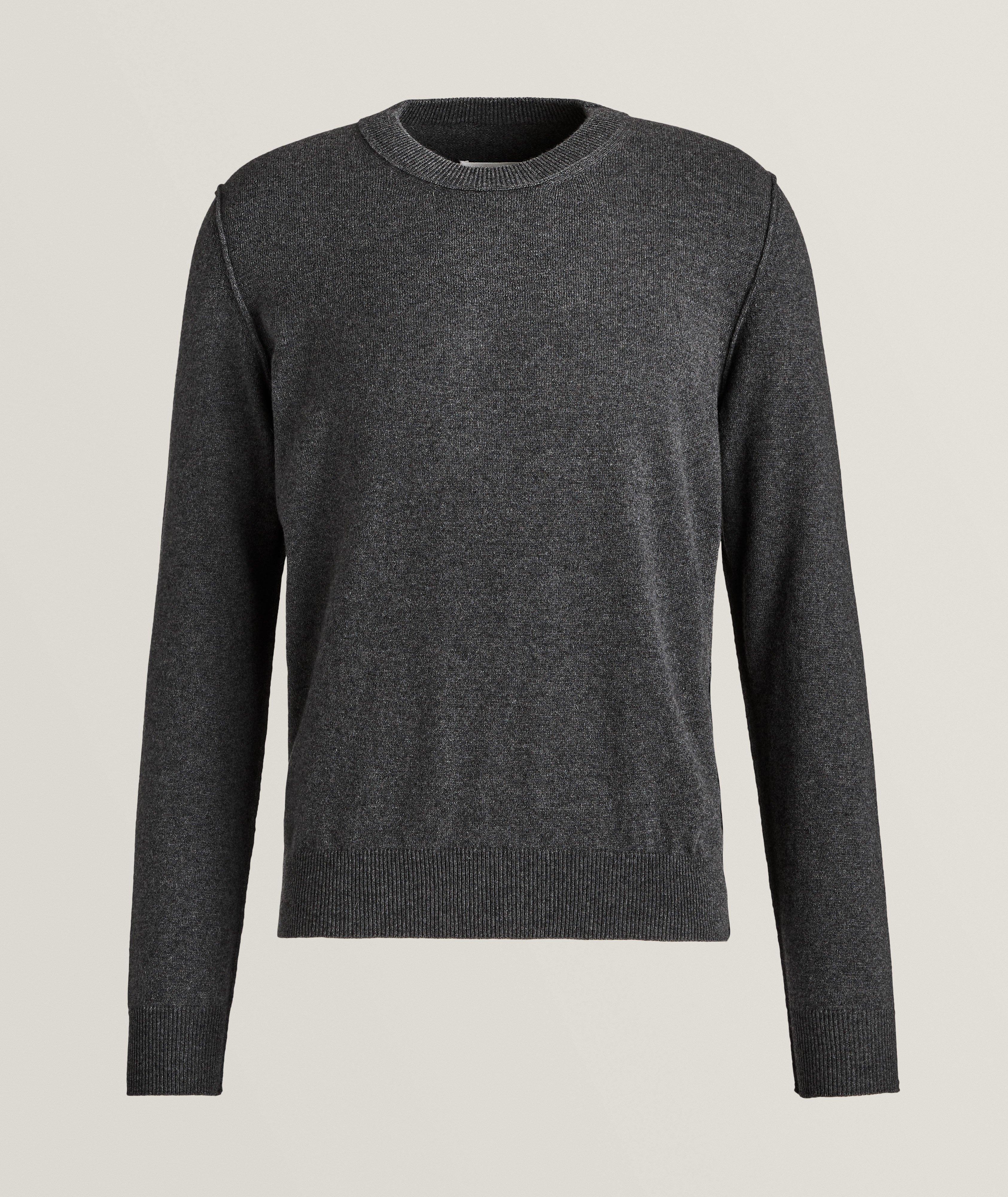 Maison Margiela Mélange Knit Cashmere Sweater In Grey , Men's Size 2XL