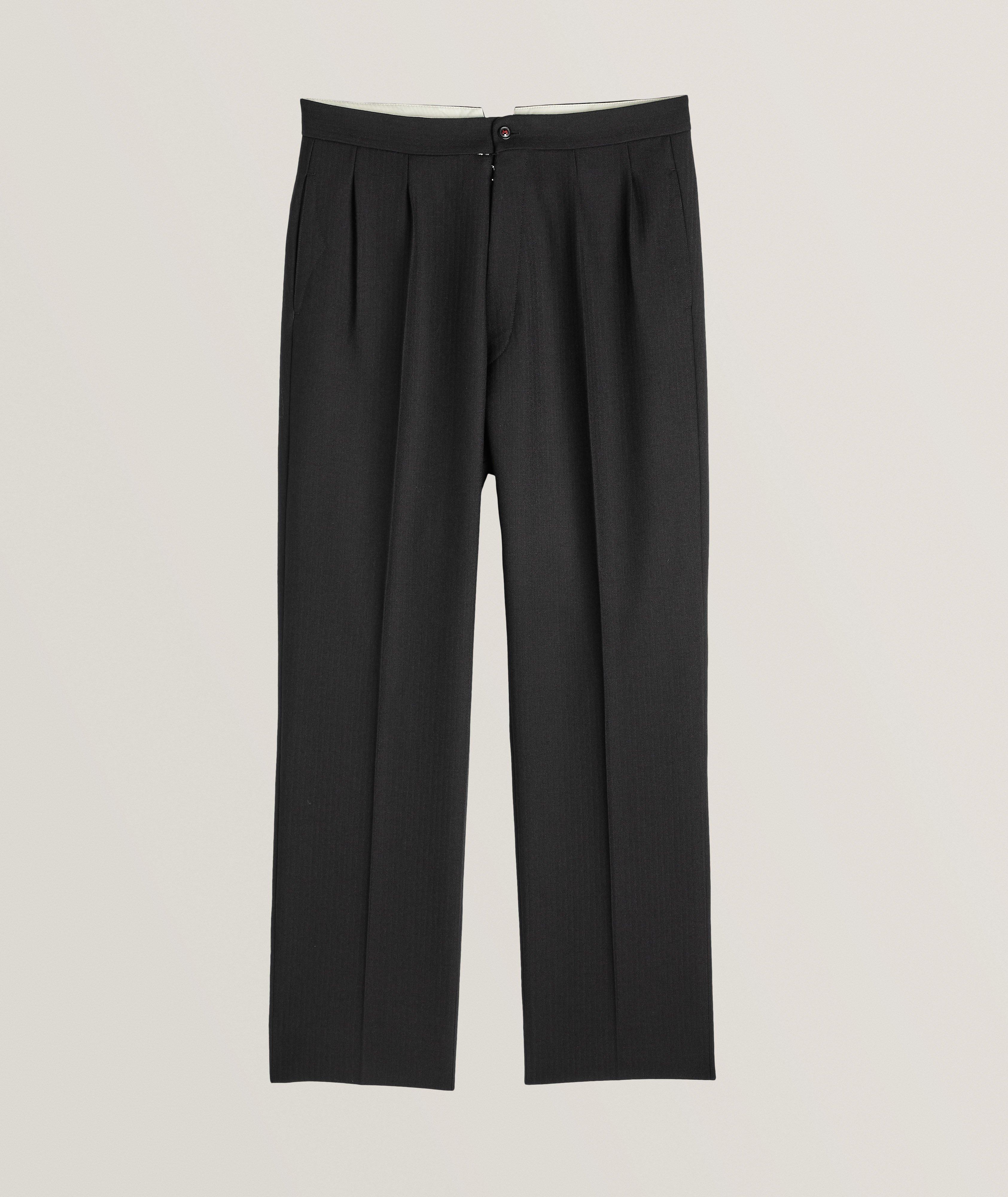 Herringbone Weave Wool Trousers image 0