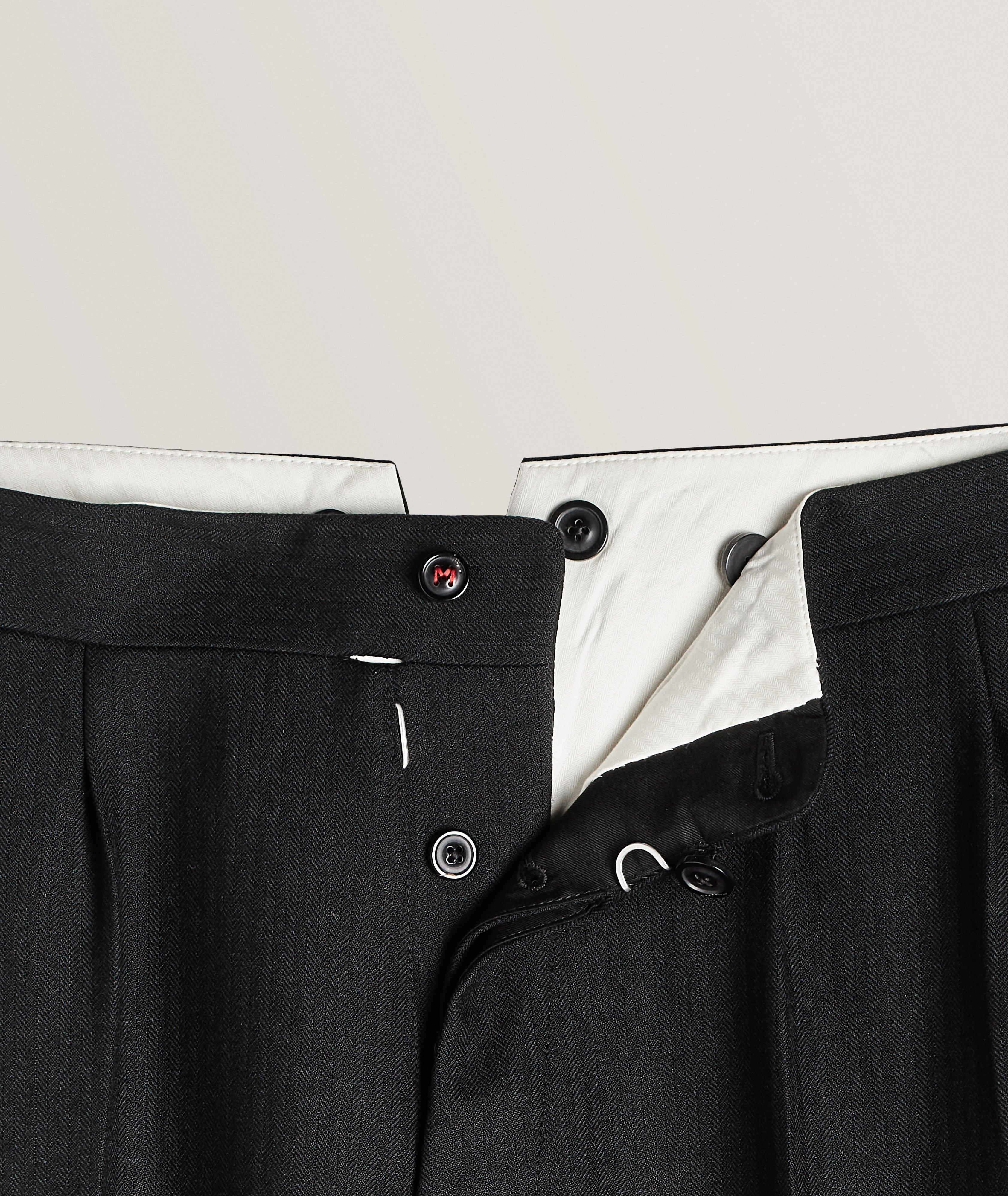 Herringbone Weave Wool Trousers image 1