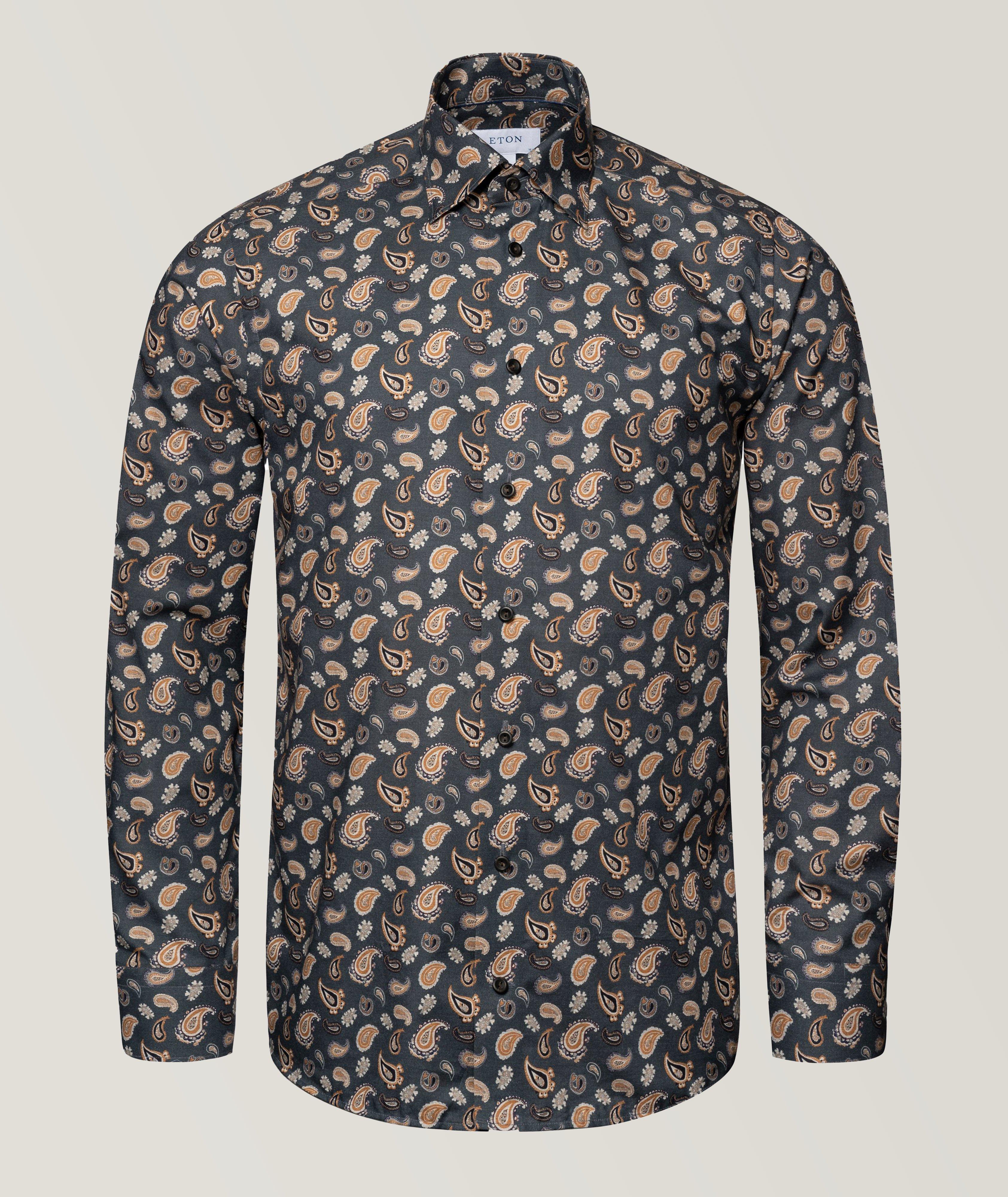 Slim Fit Paisley Cotton Dress Shirt image 1