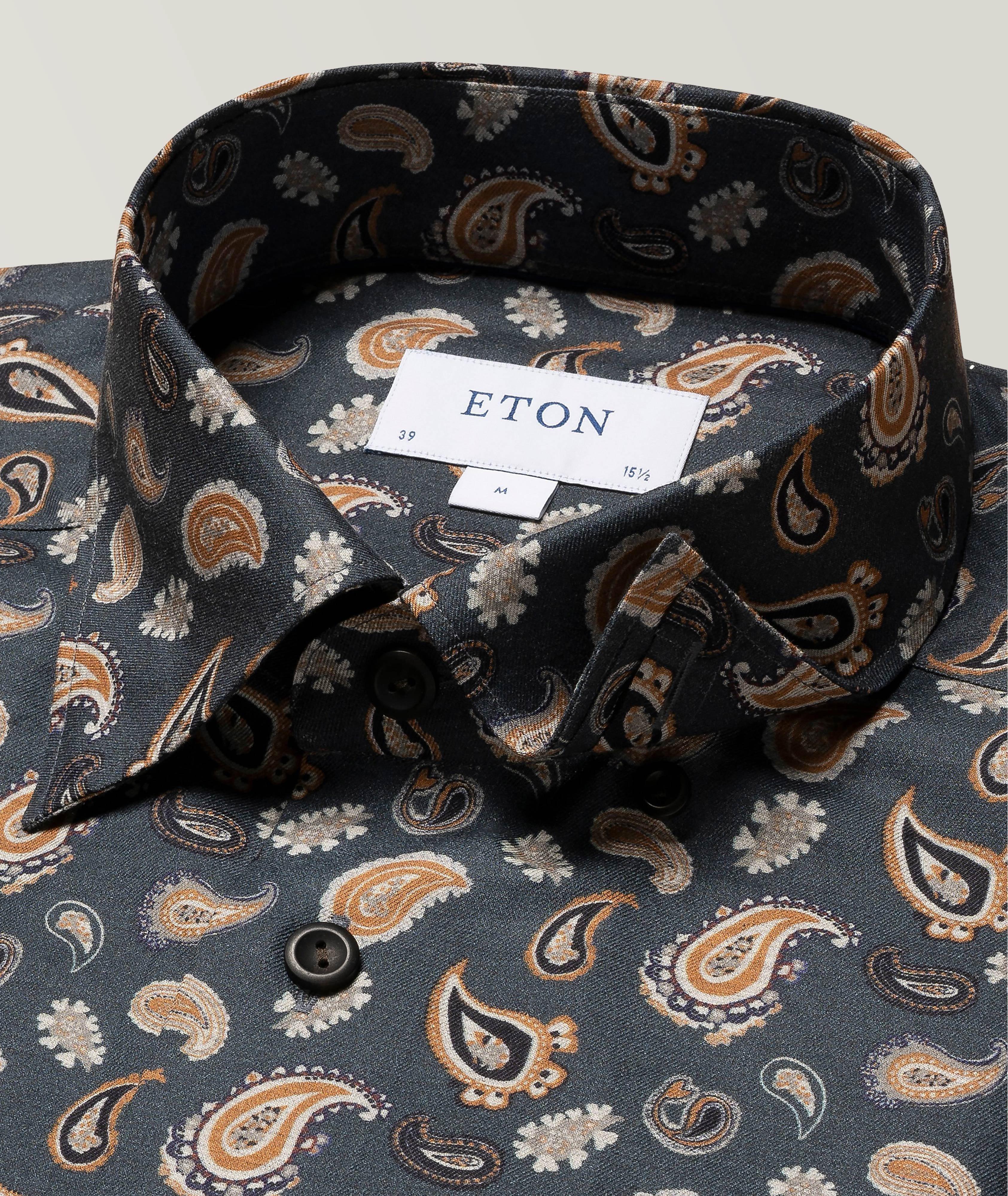 Slim Fit Paisley Cotton Dress Shirt image 3