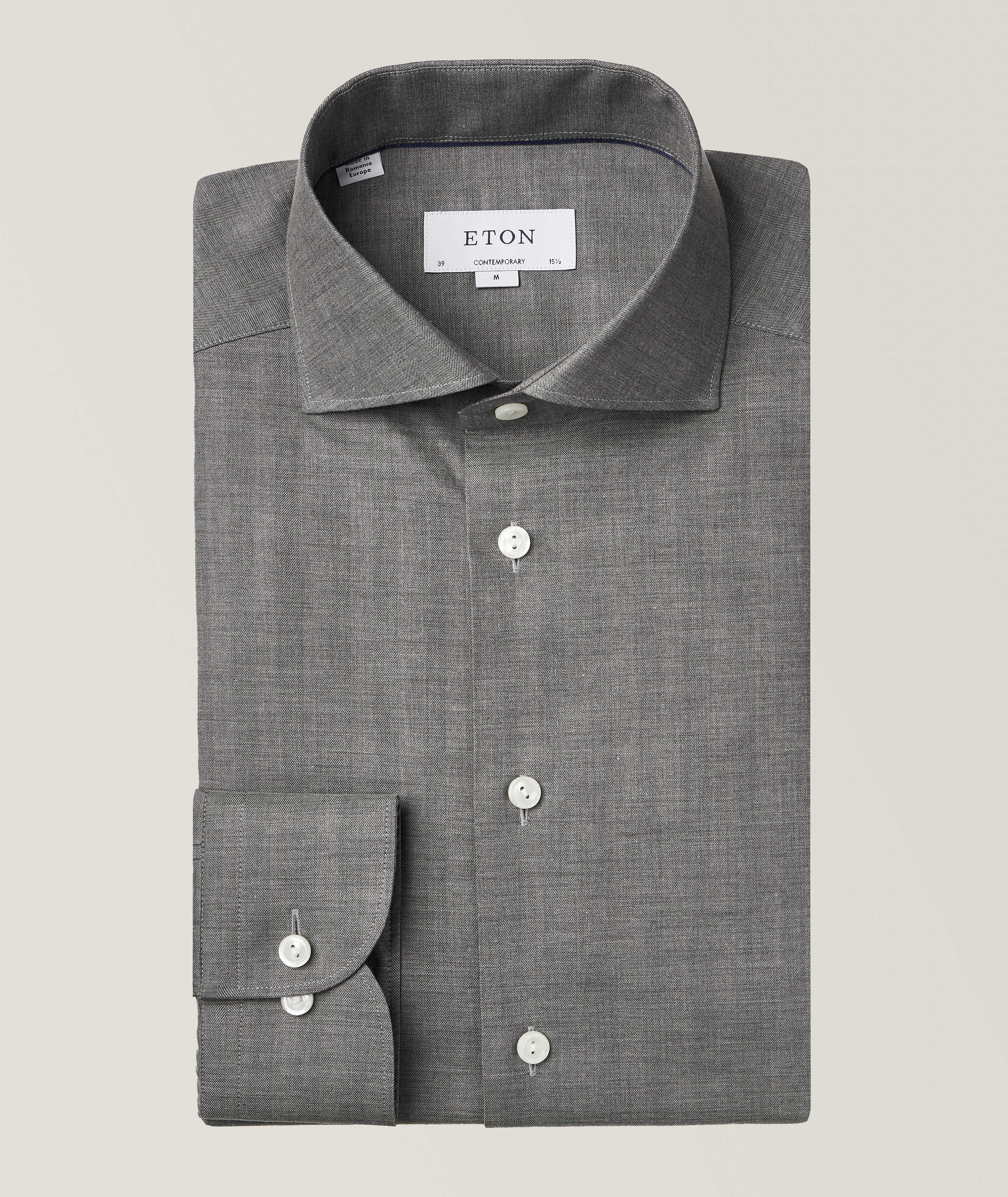 Herringbone Wrinkle-Free Organic Cotton Dress Shirt image 0